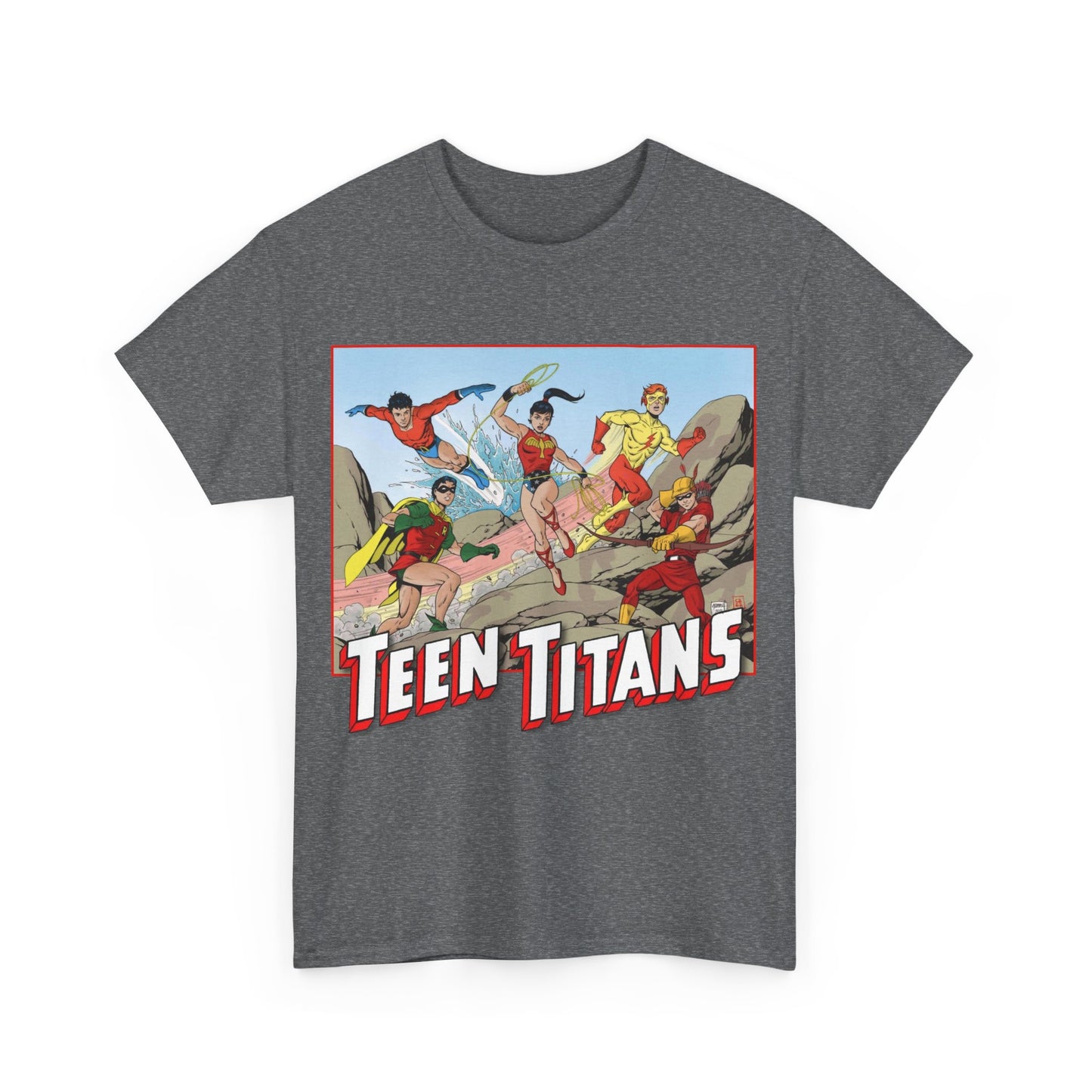 Teen Titans T-Shirt - Tom Grummett Art - Robin, Wonder Girl, Kid Flash, Speedy, Aqualad - DC Comics