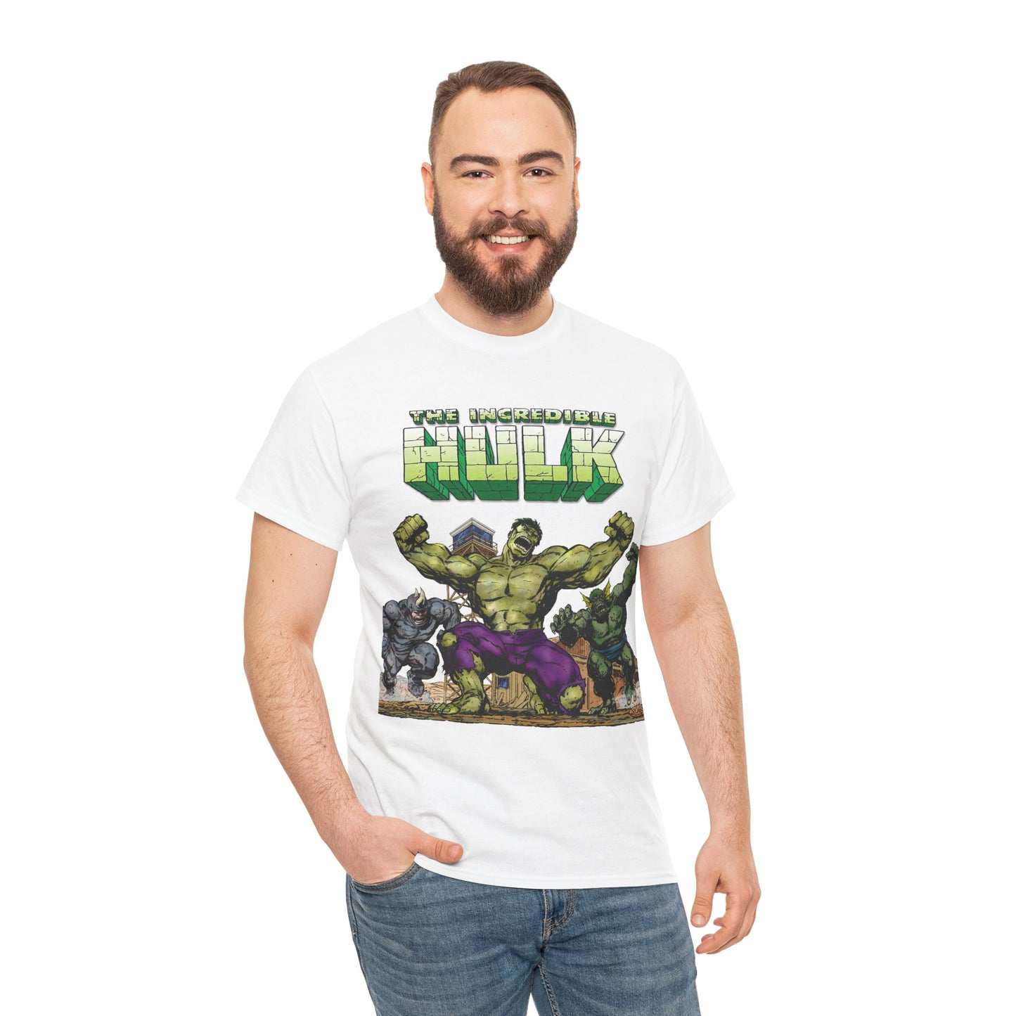 Incredible Hulk T-Shirt - Classic John Byrne Art - Rhino, Abomination - Marvel Comics - Bruce Banner