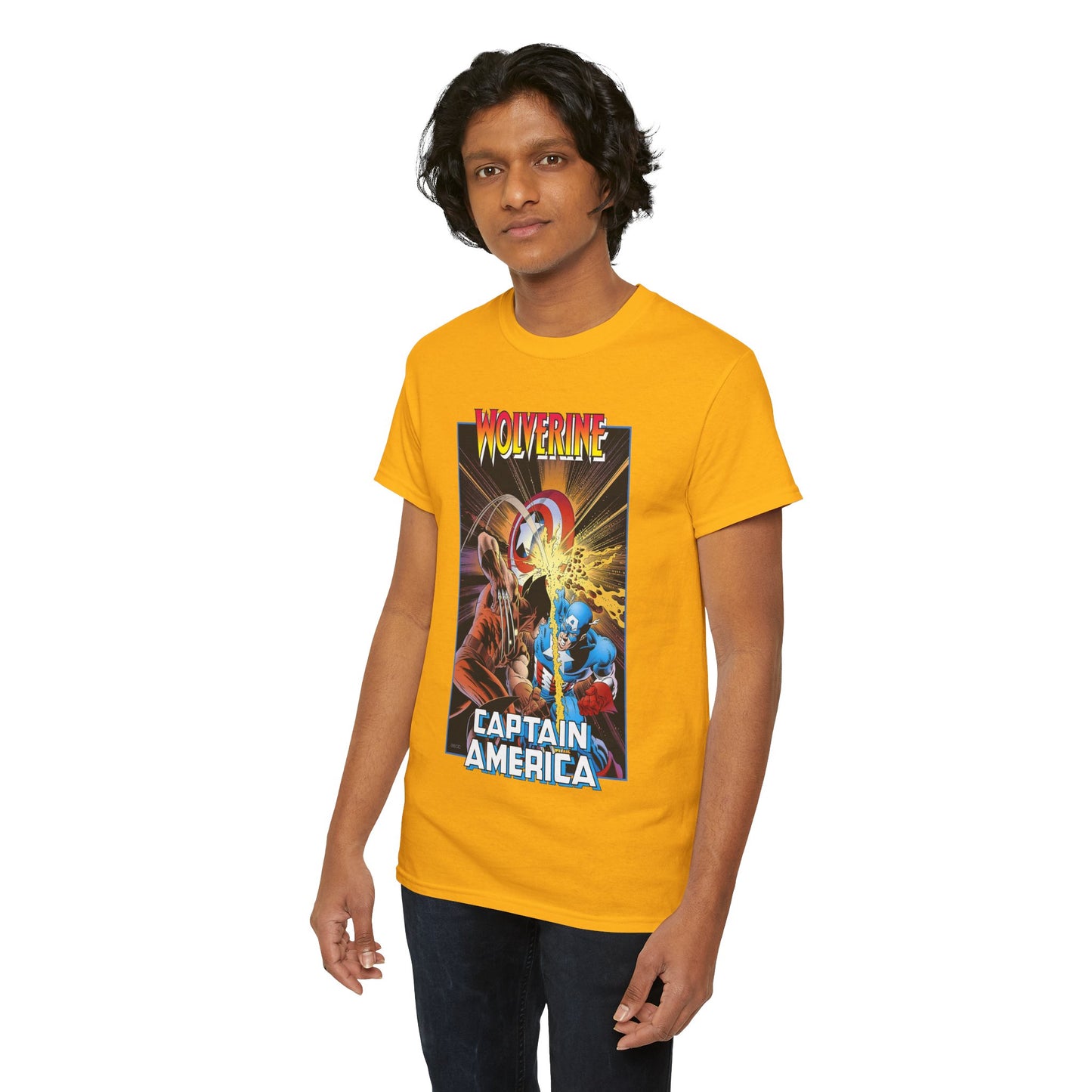 Wolverine Vs Captain America T-Shirt - Mike Zeck Classic Art - Marvel Comics