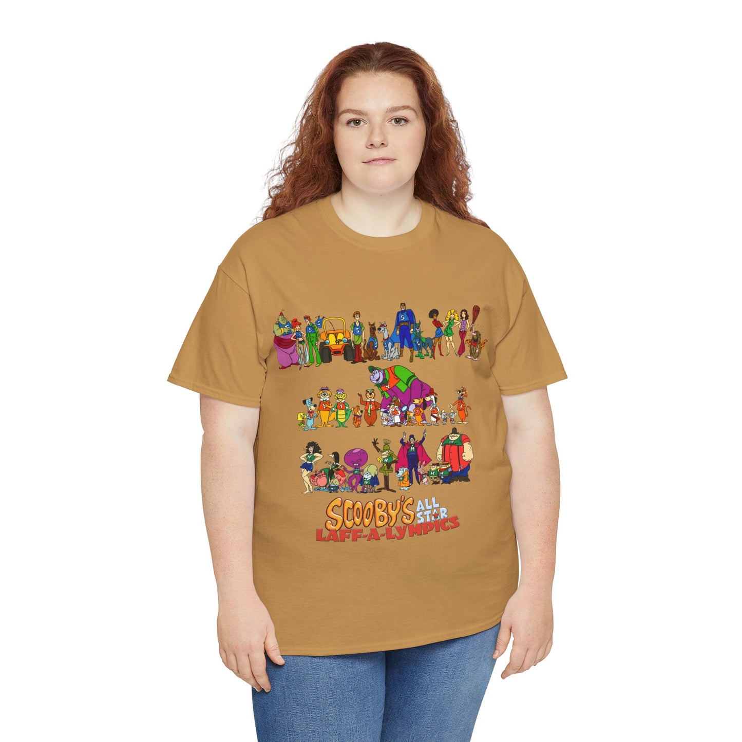 Scooby's All-Star Laff-A-Lympics T-Shirt - Hanna-Barbera Cartoon - Speed Buggy, Yogi Bear, Grape Ape, Scooby Dum, Shaggy, Wally Gator