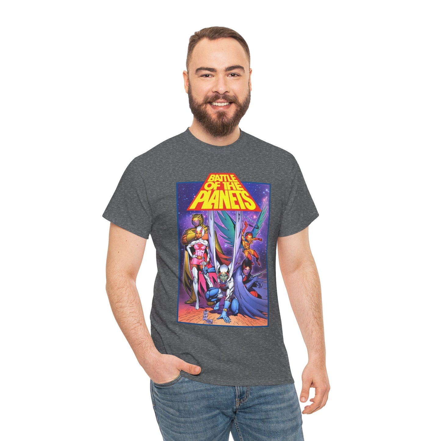 Battle of the Planets T-Shirt - Marc Silvestri Art - G-Force - Popular Gatchaman Cartoon - Mark, Jason, Princess, Keyop, and Tiny