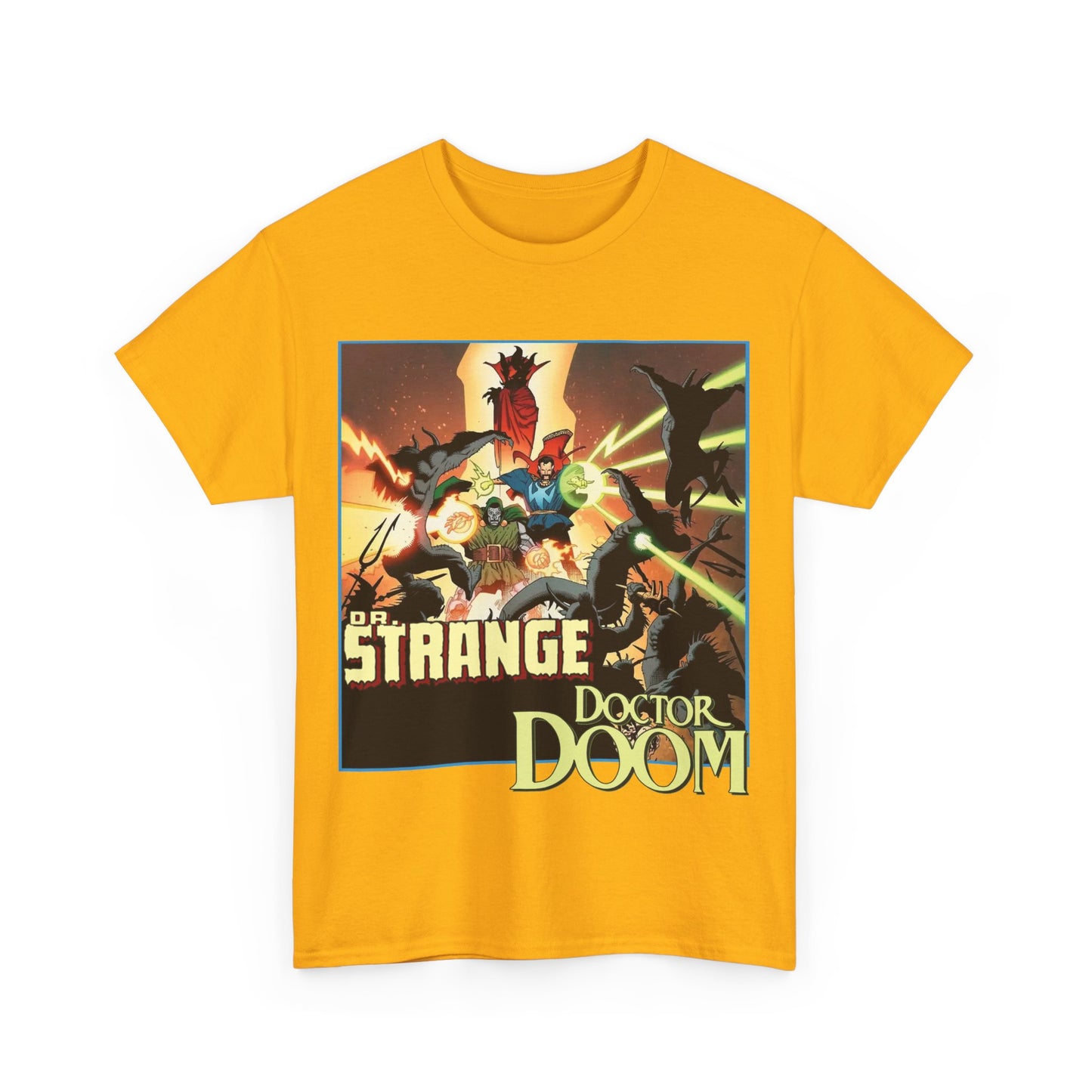 Dr Strange & Doctor Doom T-Shirt - Mike Mignola Art - Triumph & Torment - 1980s Graphic Novel Fighting Mephisto - Marvel Comics