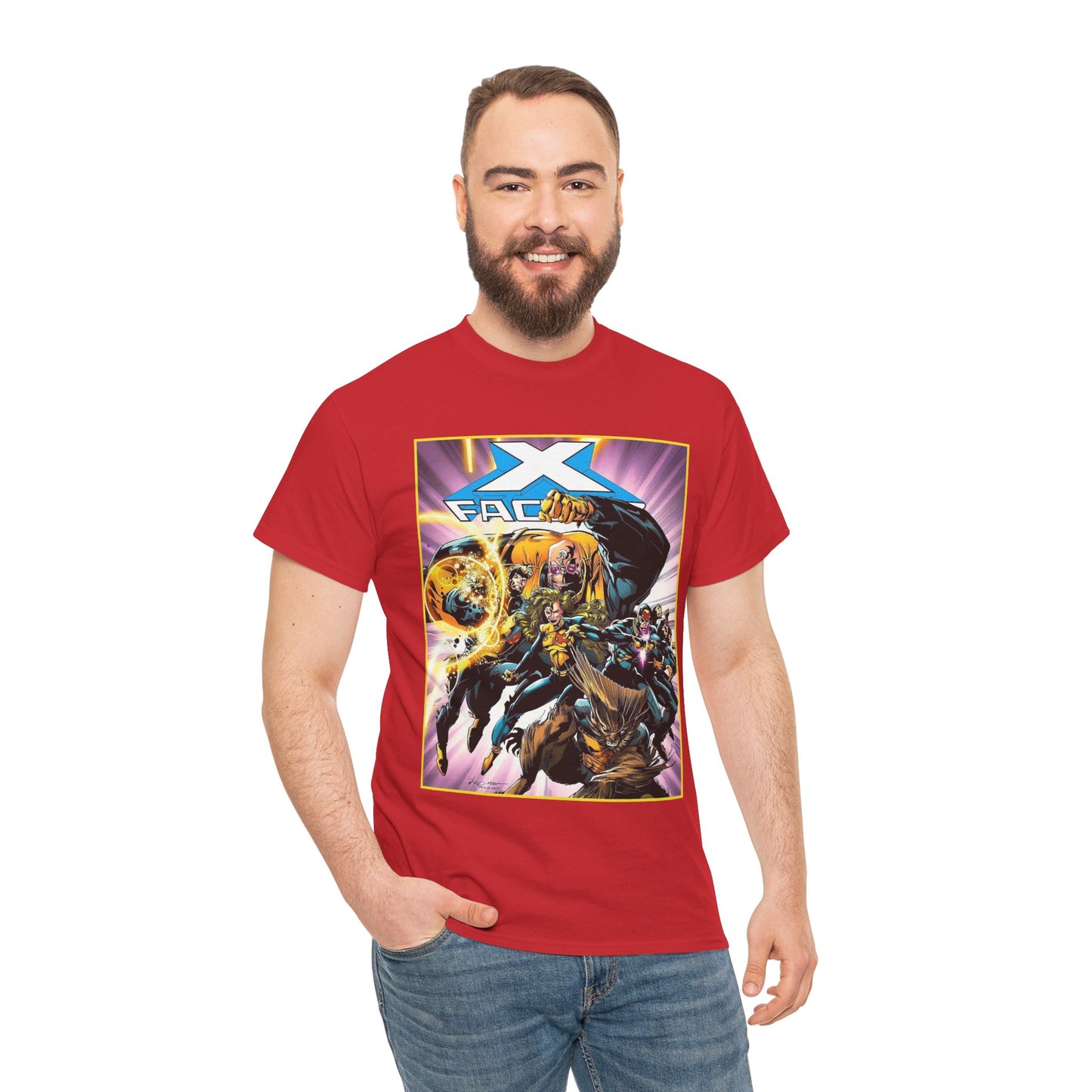 X-Factor T-Shirt - Larry Stroman Art - Polaris, Havok, Strong Guy, Jamie Madrox - X-Men Spin-Off - Mutant Heroes - Marvel Comics