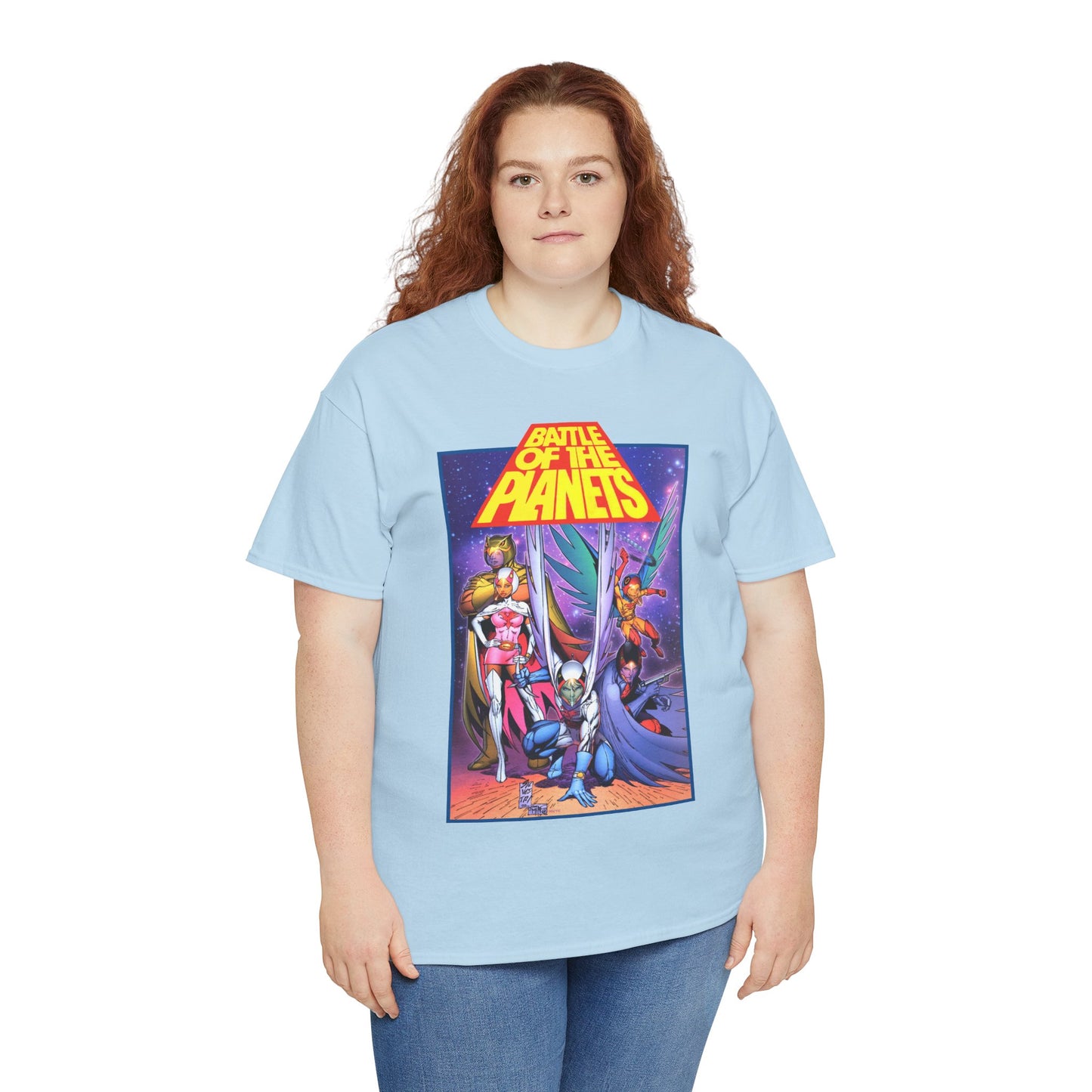 Battle of the Planets T-Shirt - Marc Silvestri Art - G-Force - Popular Gatchaman Cartoon - Mark, Jason, Princess, Keyop, and Tiny