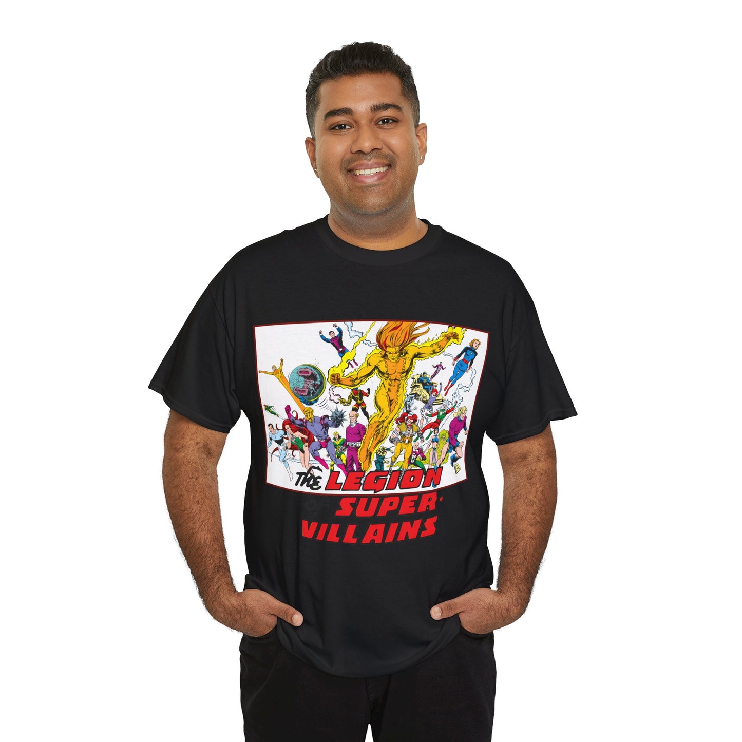 Legion of Super-Villains T-Shirt - Steve Lightle Art - LOSH, Legion of Super-Heroes Foes - Saturn Queen, Tyr, Lightning Lord, Spider Girl, Cosmic King, Nemesis Kid - DC Comics