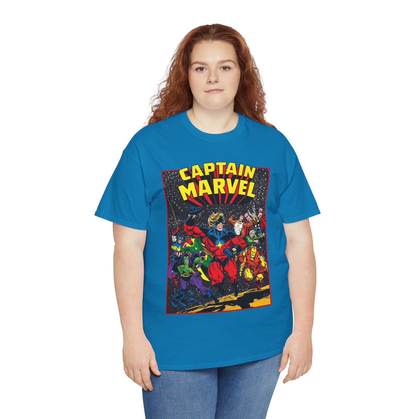 Captain Marvel T-Shirt - Marvel Comics - Jim Starlin Art - Mar-Vell - Kree - Cosmic Hero