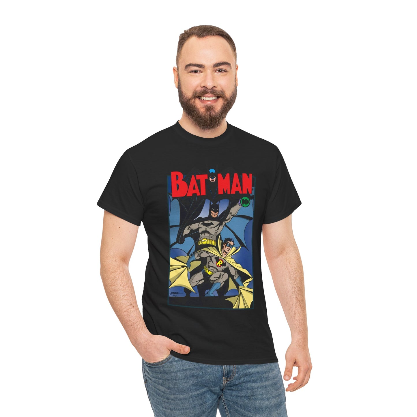 Batman & Robin T-Shirt - George Perez Art - Earth 2 - DC Comics - Golden Age JSA - Bruce Wayne & Dick Grayson