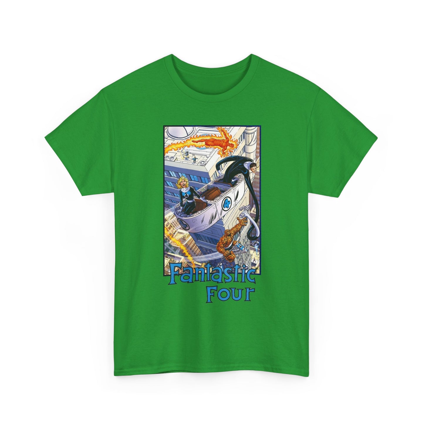 Fantastic Four T-Shirt - John Byrne Art - Invisible Woman, Thing, Human Torch, Reed Richards - Fantasticar, Baxter Building - Marvel Comics