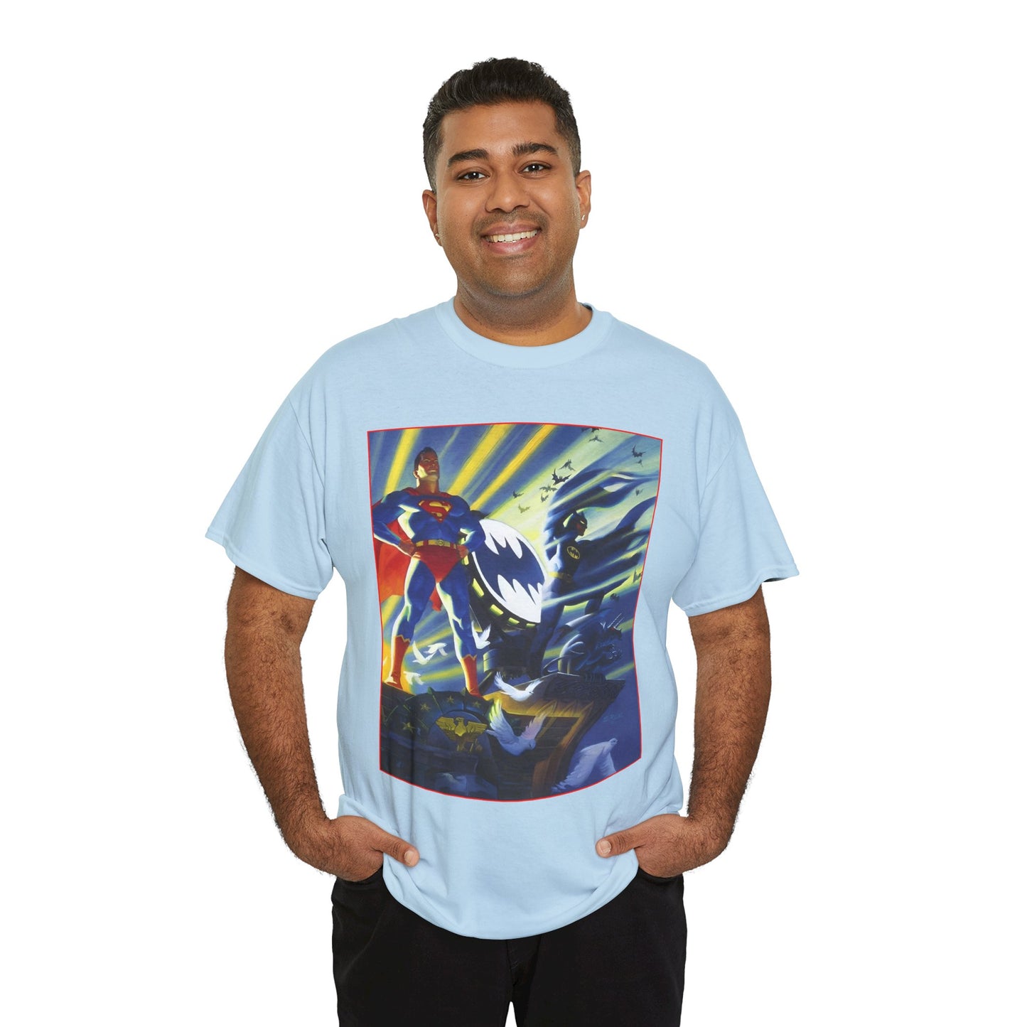 Superman & Batman T-Shirt - Steve Rude Art - The Dark Knight Detective & The Man of Steel - World's Finest - DC Comics