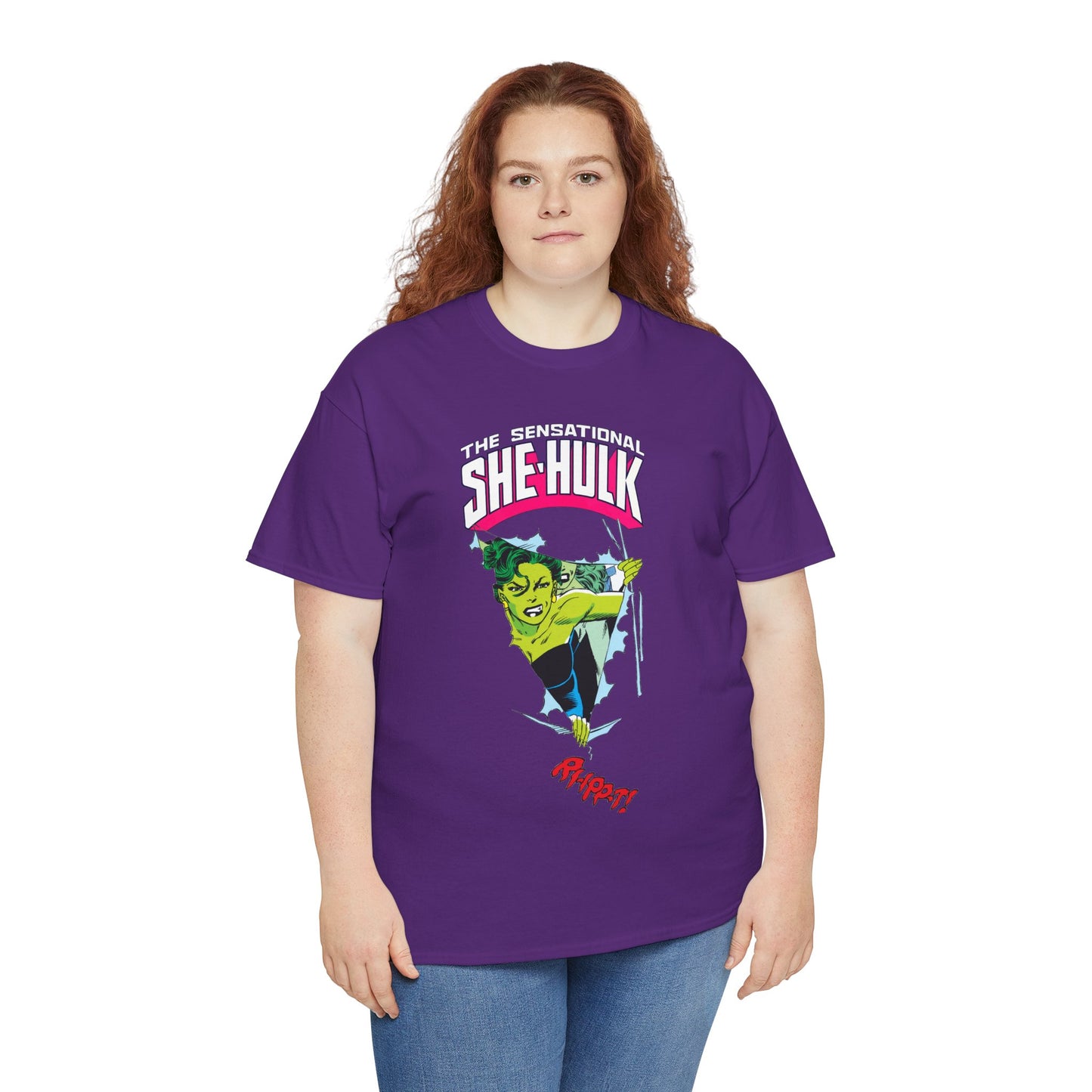 Sensational She-Hulk T-Shirt - John Byrne Art - Marvel Comics - Jennifer Walters - Ripping Through the Shirt - Fourth Wall