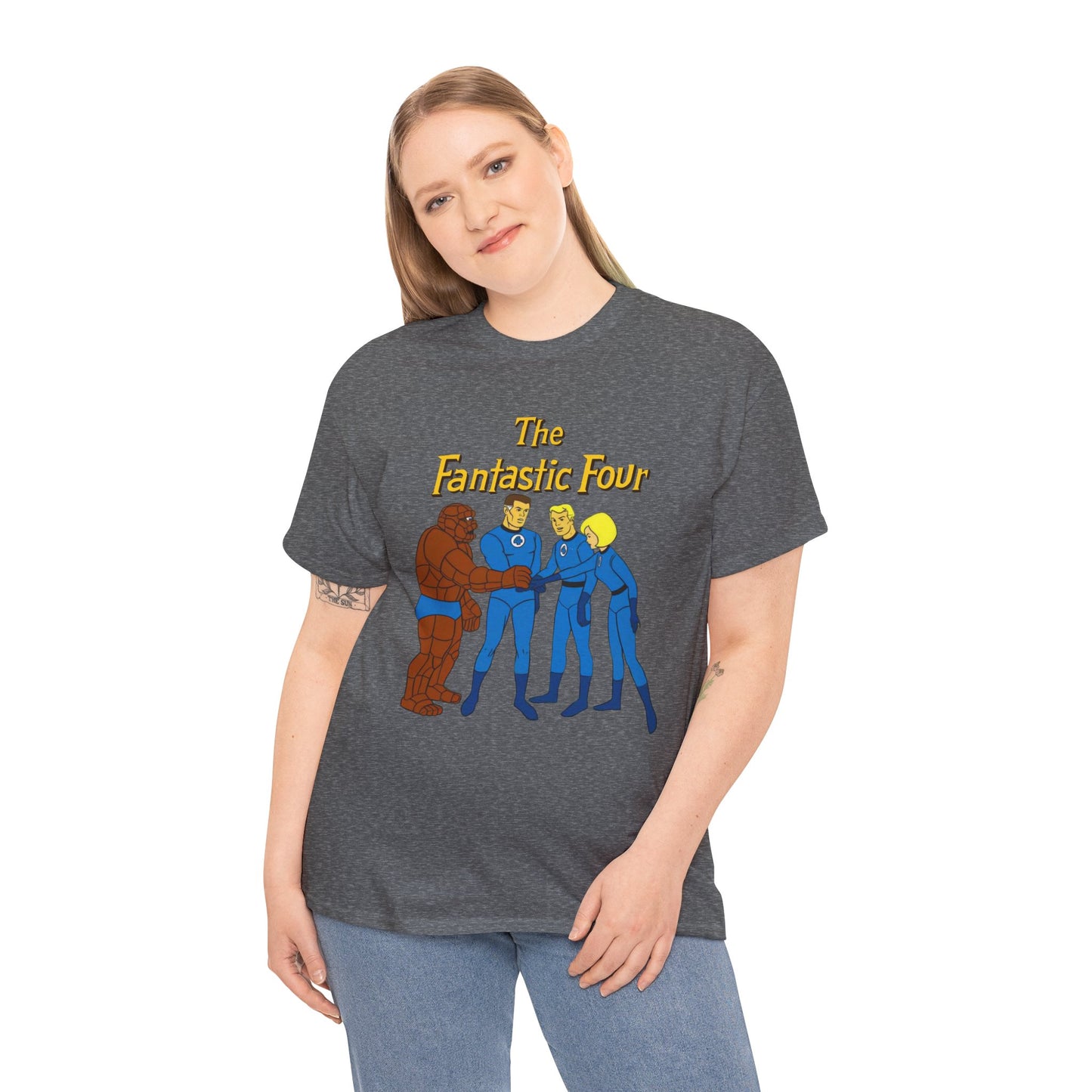 Fantastic Four T-Shirt - Hanna-Barbera 1960s Cartoon - Human Torch, The Thing, Invisible Woman - Marvel Comics