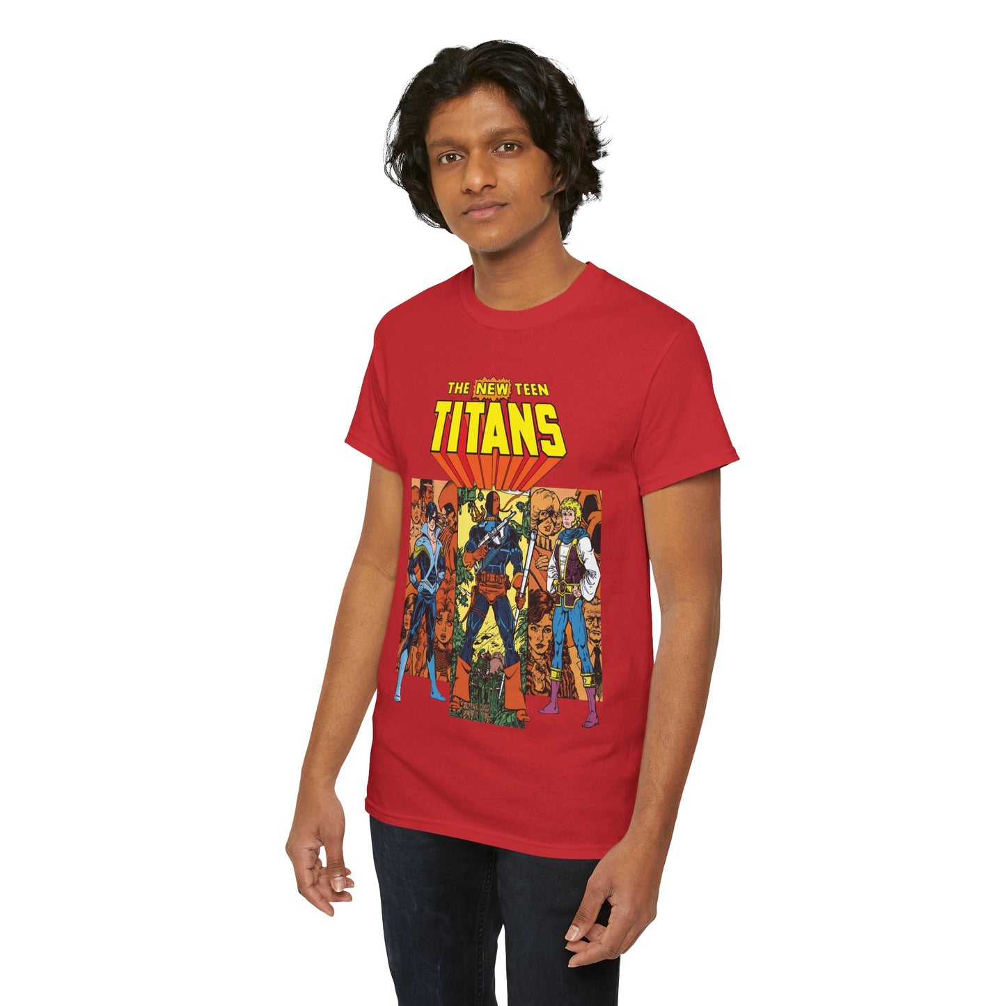 New Teen Titans T-Shirt - George Perez Art - Judas Contract - Nightwing, Jericho, Deathstroke, Changeling. Starfire - DC Comics