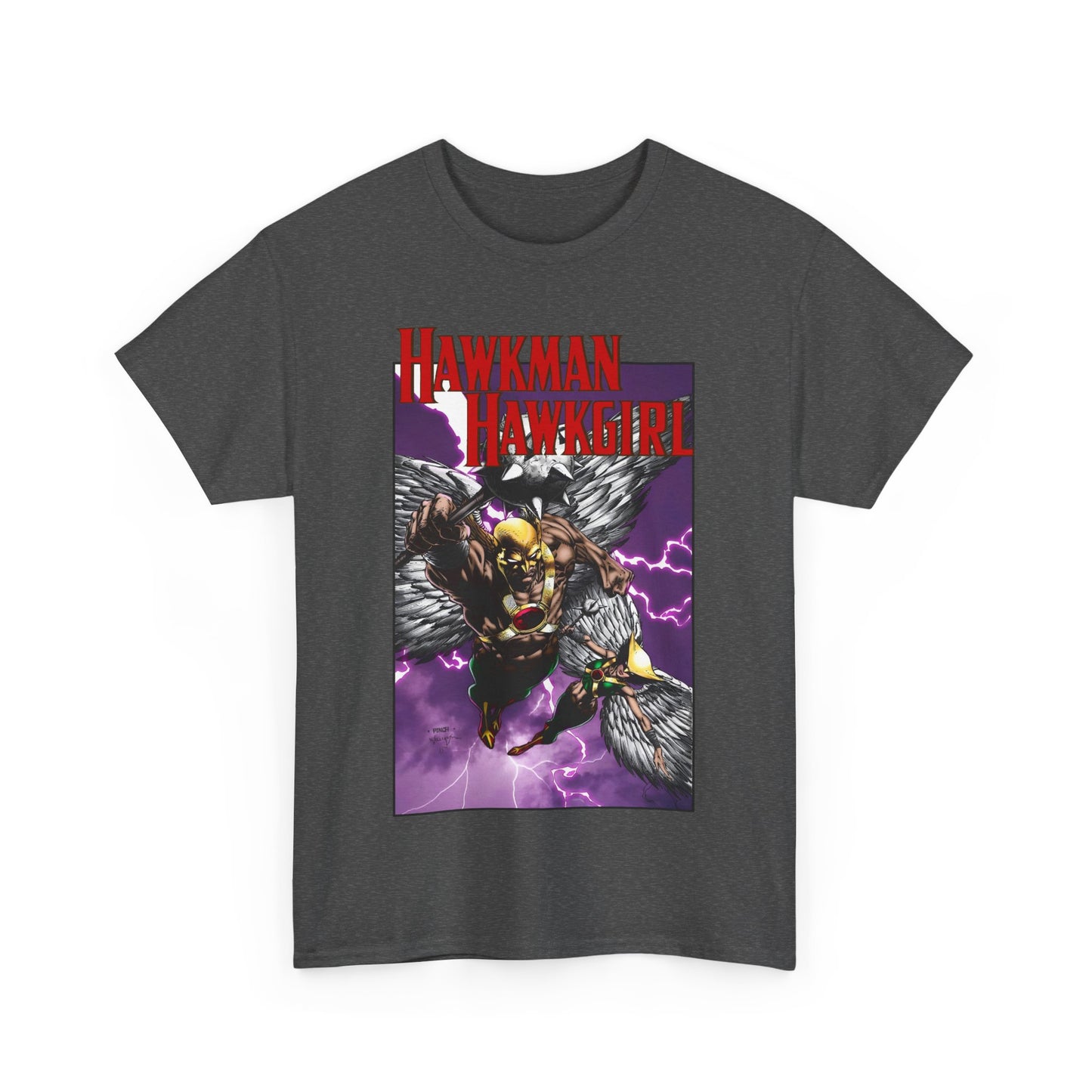 Hawkman & Hawkgirl T-Shirt - David Finch Art - Carter & Shayera Hall - JLA & JSA Members - DC Comics