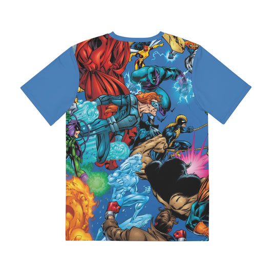 Thunderbolts All-Over Print Polyester Tee - Mark Bagley Art - #25 Cover Art - Marvel Comics (IMPROVED PLACEMENT AND PRINTING TECHNIQUES)