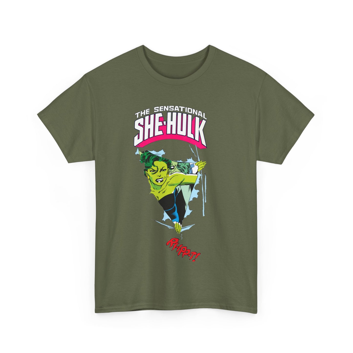 Sensational She-Hulk T-Shirt - John Byrne Art - Marvel Comics - Jennifer Walters - Ripping Through the Shirt - Fourth Wall