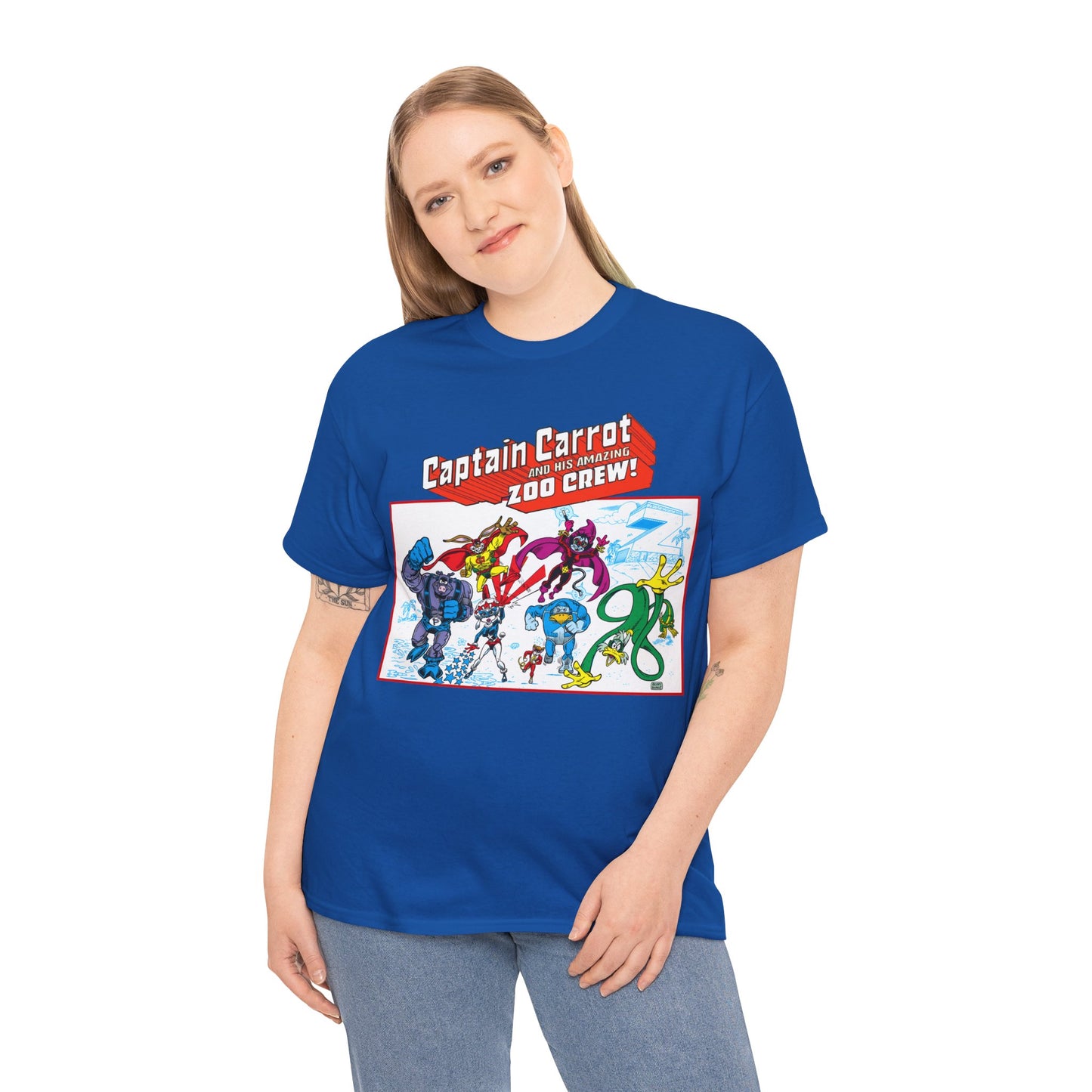 Captain Carrot & His Amazing Zoo Crew T-Shirt - DC Comics Series - Funny Animal Retro 1980s - Pig-Iron, Yankee Poodle, Rubberduck