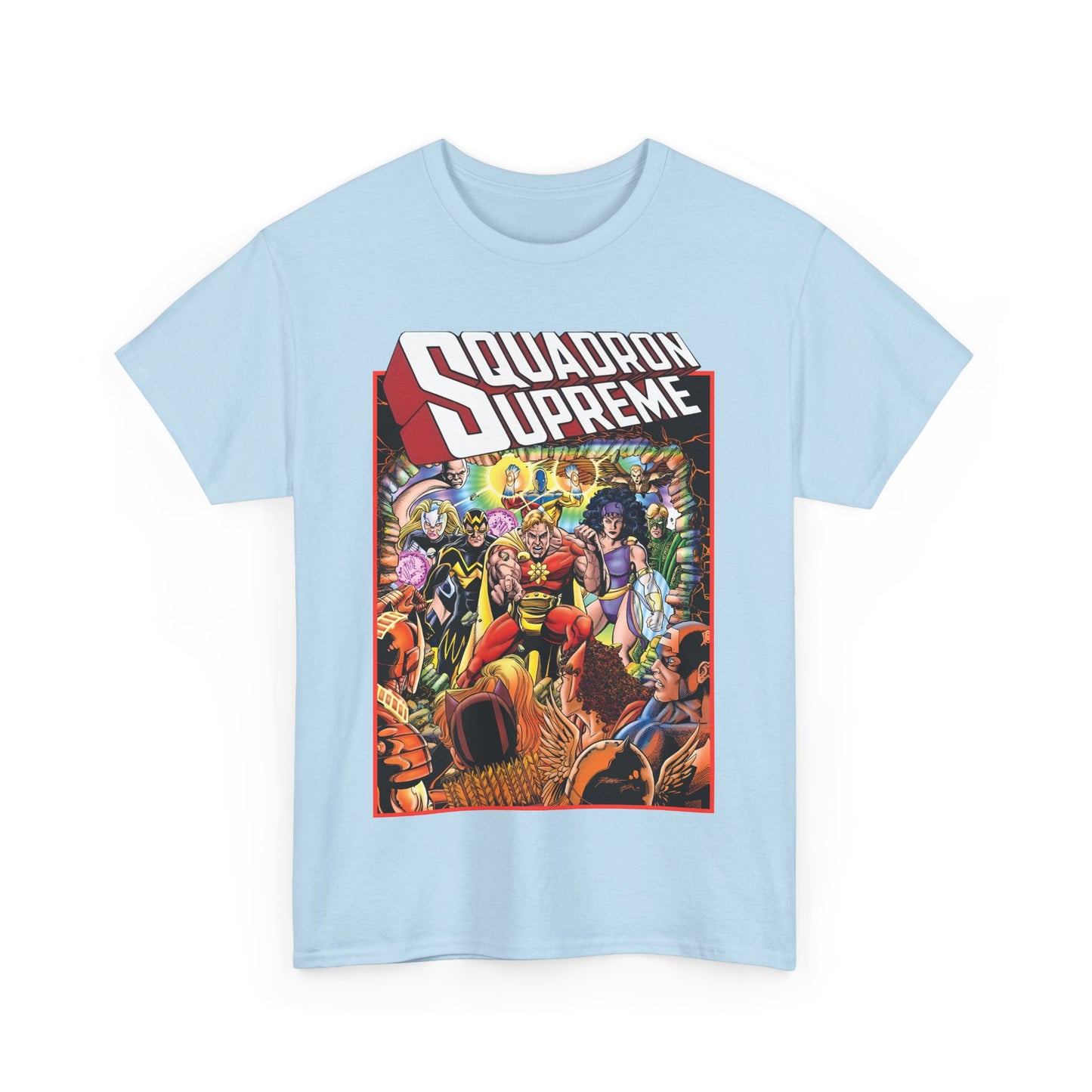 Squadron Supreme T-Shirt - George Perez Art - Hyperion, Nighthawk, Doctor Spectrum, Power Princess, Whizzer - Marvel Comics