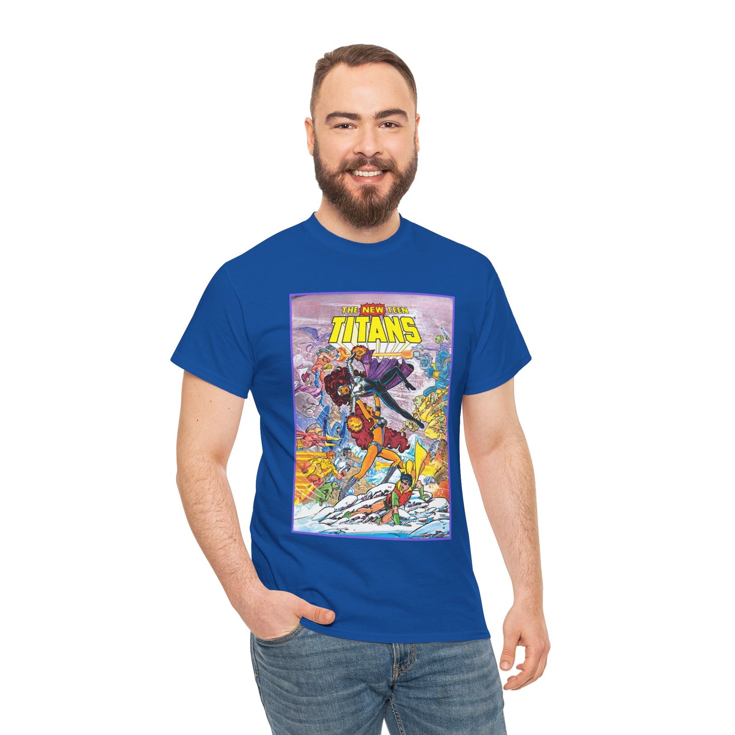 New Teen Titans T-Shirt - George Perez Art - Starfire Vs Blackfire - Omega Man - Annual #1 Cover - DC Comics