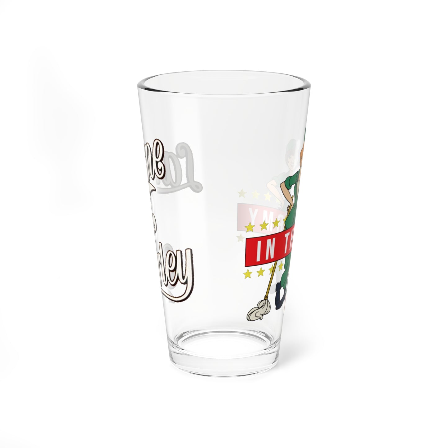 Laverne & Shirley Pint Glass, 16oz - Saturday Morning Cartoon - Sgt. Squeally - Based on the Popular 1970s Sit-Com