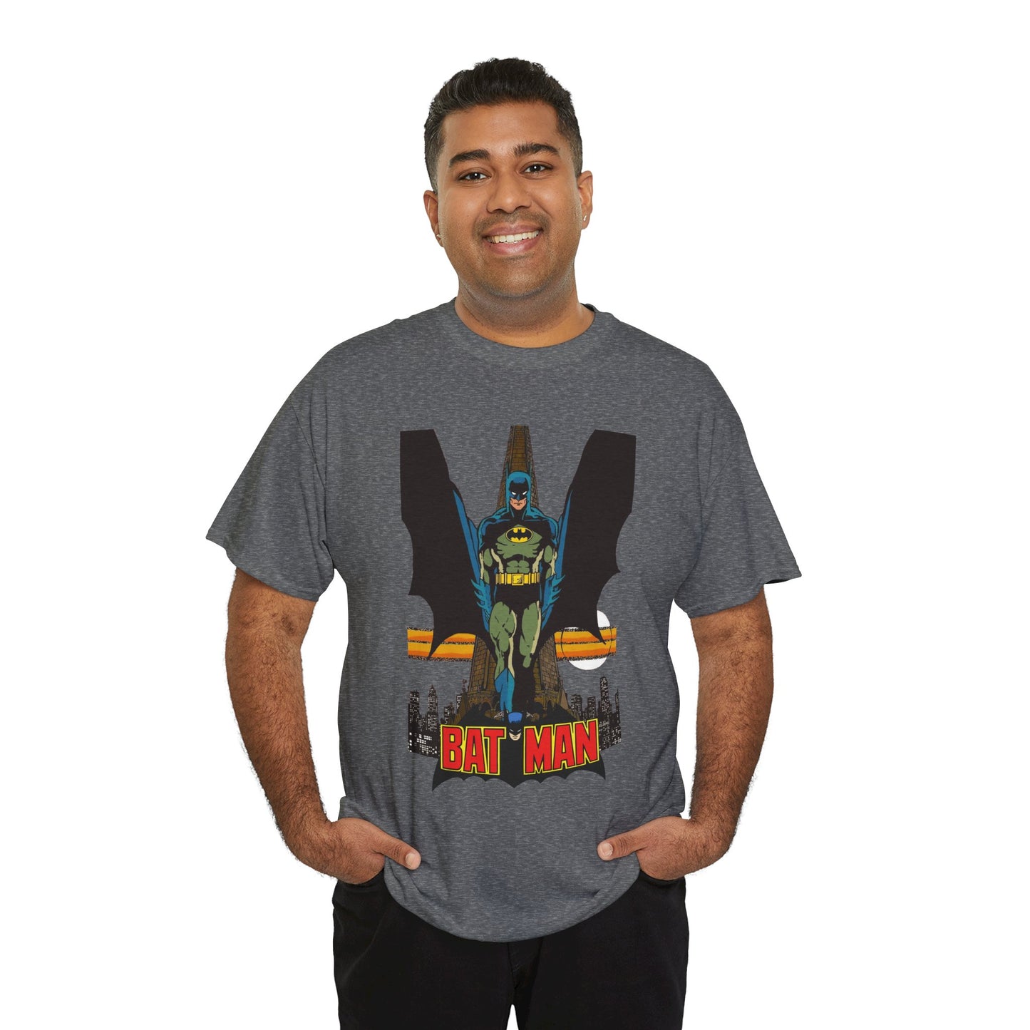 Batman T-Shirt - George Perez Art - JLA 80s Postcard Set - DC Comics - Gotham City - Justice League of America Member