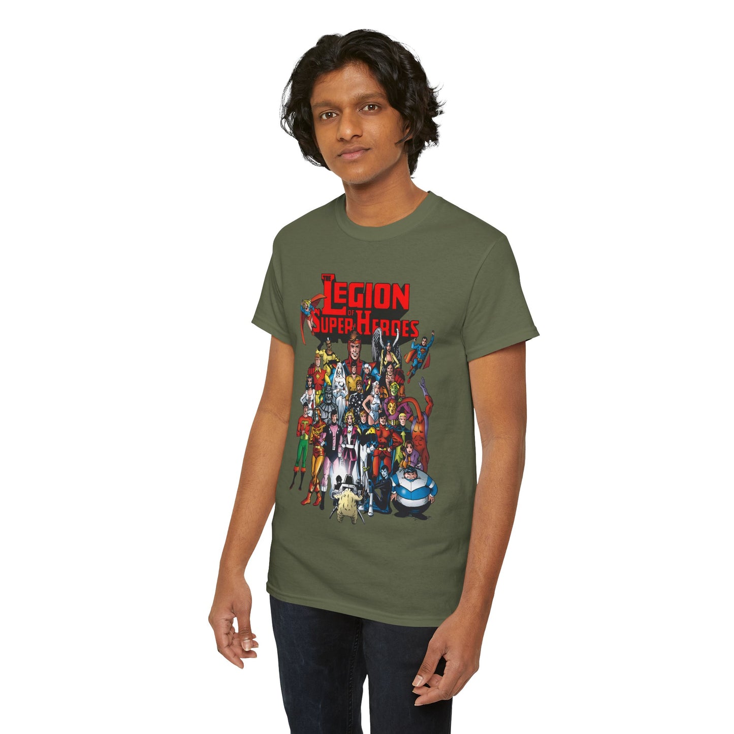 Legion of Super-Heroes T-Shirt - #300 Cover Art - Cosmic Boy, Saturn Girl, Superboy, Wildfire, Mon-El, Dream Girl, Brainiac 5, Supergirl - DC Comics