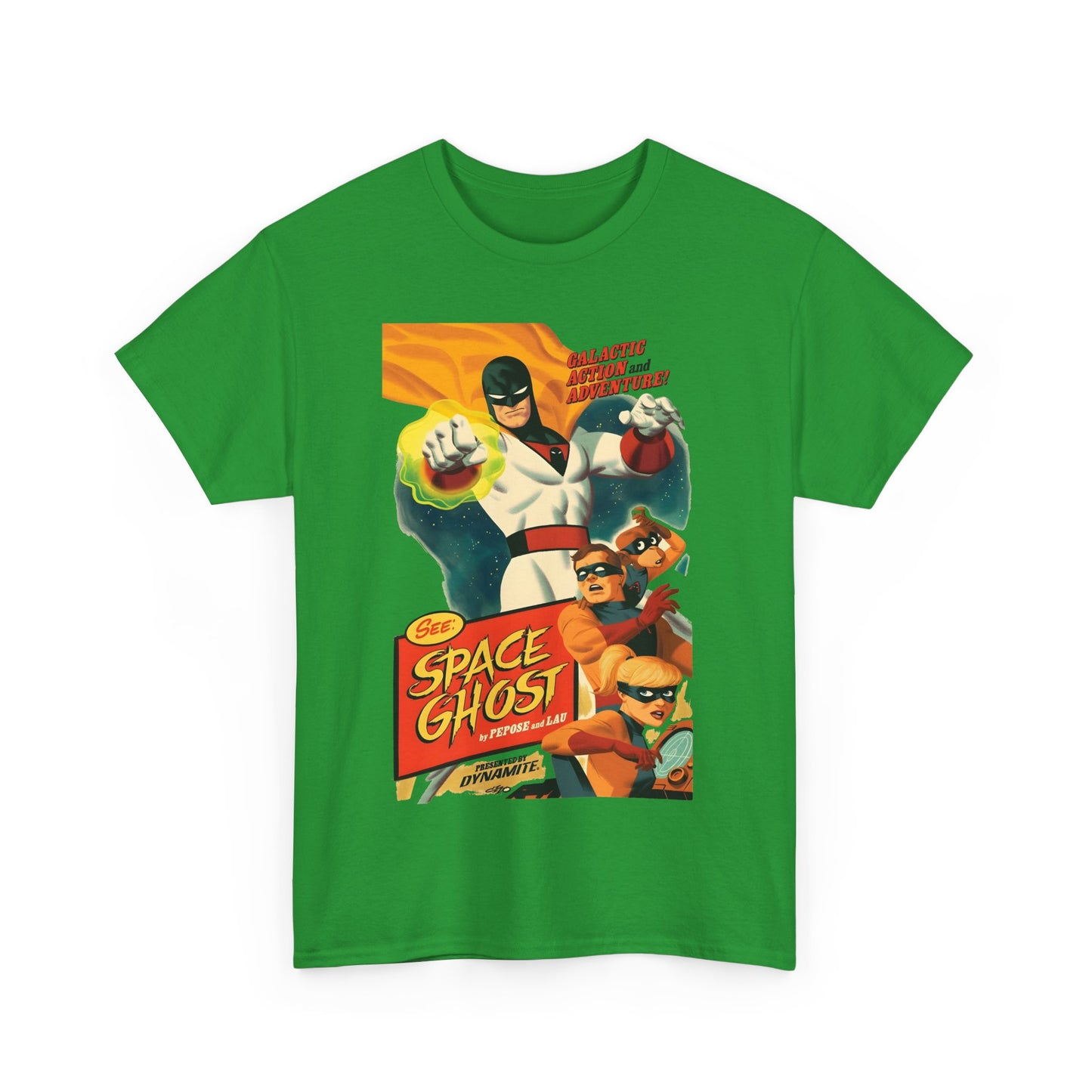 Space Ghost T-Shirt - Frank Cho Art - Jan, Jace & Blip - Movie Poster Style Artwork - Alex Toth Creation - Hanna-Barbera Cartoon