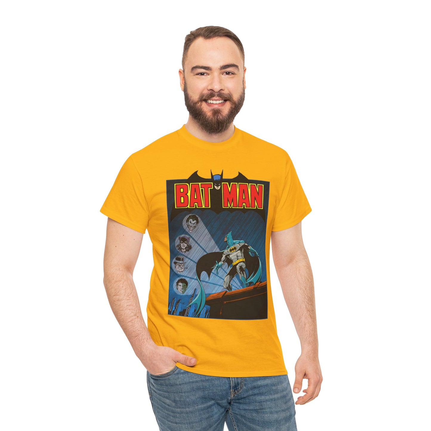Batman T-Shirt - DC Comics - Catwoman, Joker, Two-Face, Penguin - Bronze Age Art - Gotham City
