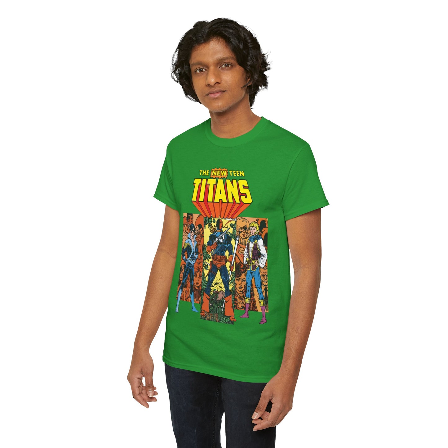 New Teen Titans T-Shirt - George Perez Art - Judas Contract - Nightwing, Jericho, Deathstroke, Changeling. Starfire - DC Comics