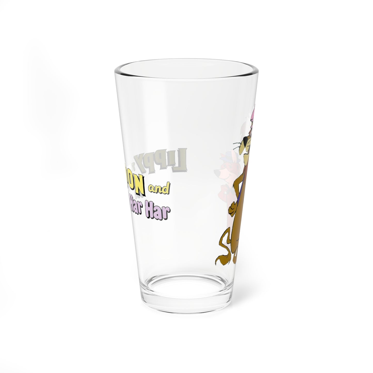 Lippy the Lion & Hardy Har Har Pint Glass, 16oz - Beloved Hanna-Barbera Cartoon 1960s TV - Classic Animation