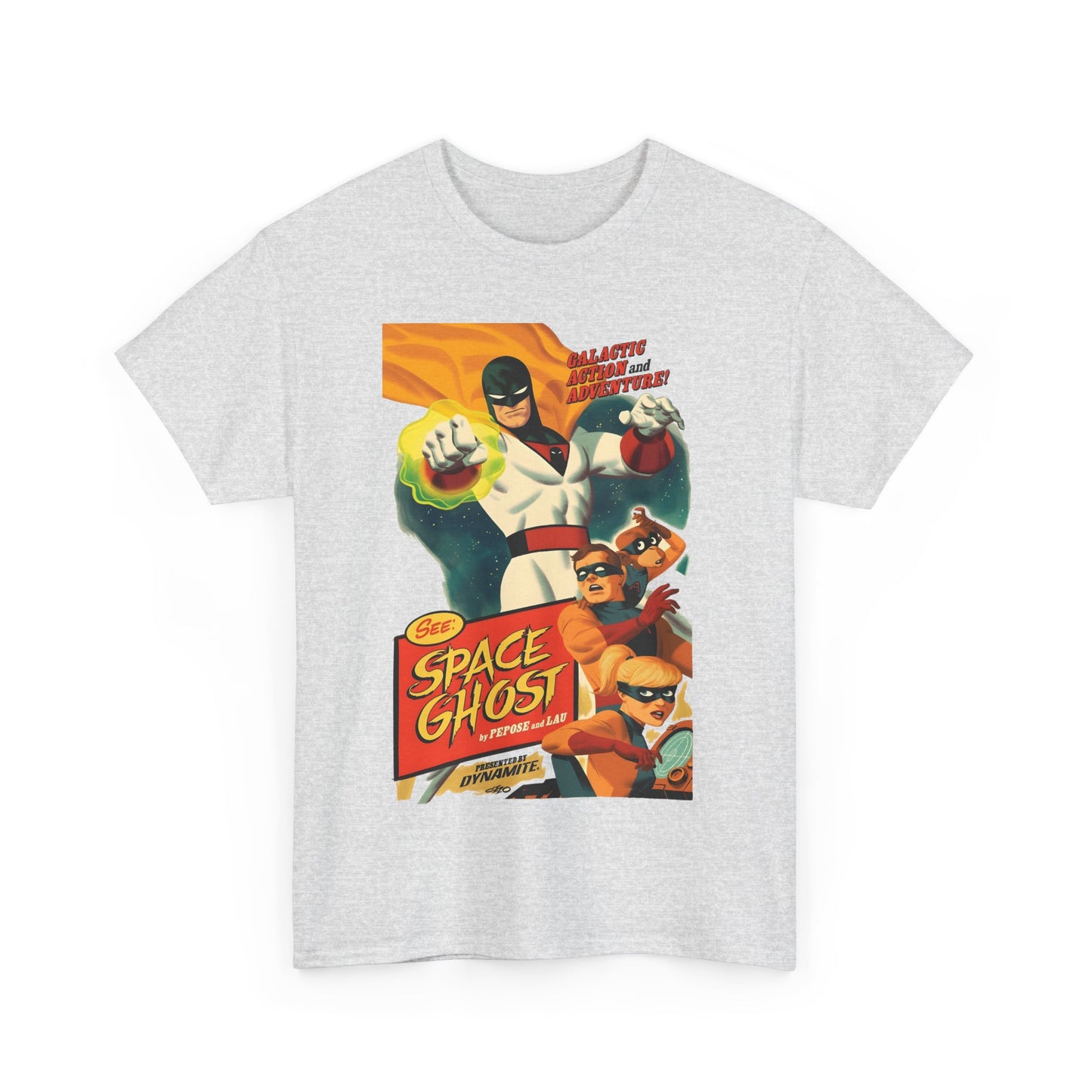 Space Ghost T-Shirt - Frank Cho Art - Jan, Jace & Blip - Movie Poster Style Artwork - Alex Toth Creation - Hanna-Barbera Cartoon
