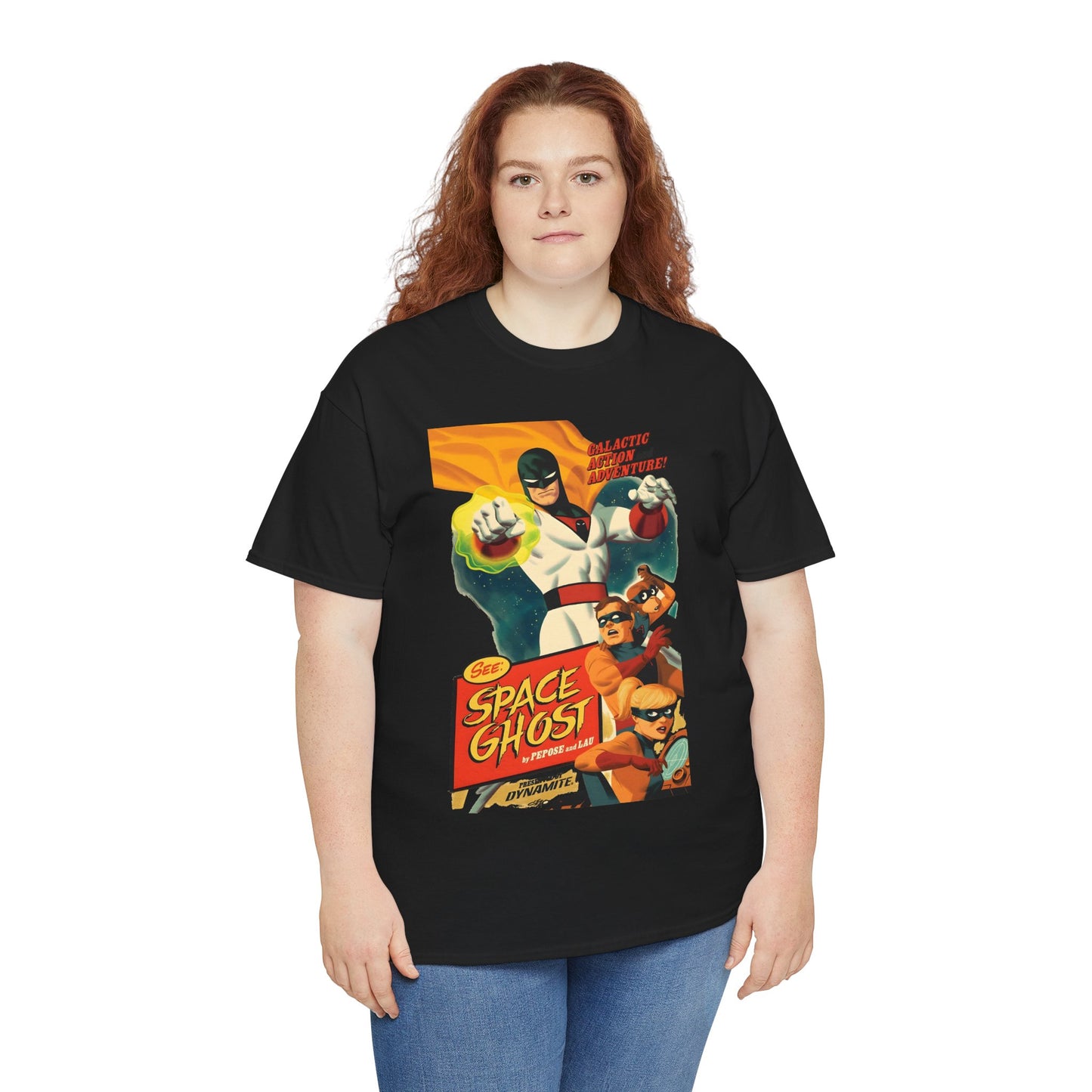 Space Ghost T-Shirt - Frank Cho Art - Jan, Jace & Blip - Movie Poster Style Artwork - Alex Toth Creation - Hanna-Barbera Cartoon