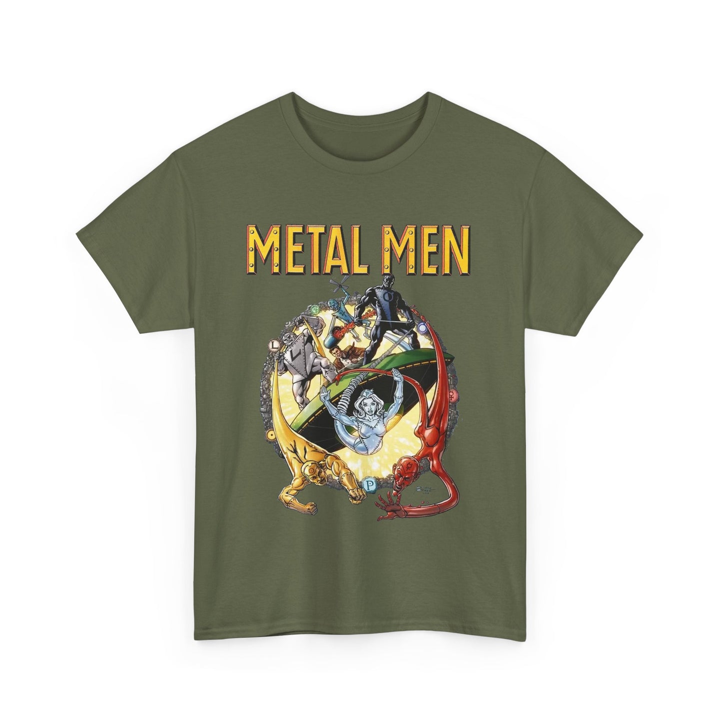 Metal Men T-Shirt - George Perez Art - DC Comics - Classic Silver Age Team - Mercury, Iron, Tin, Gold