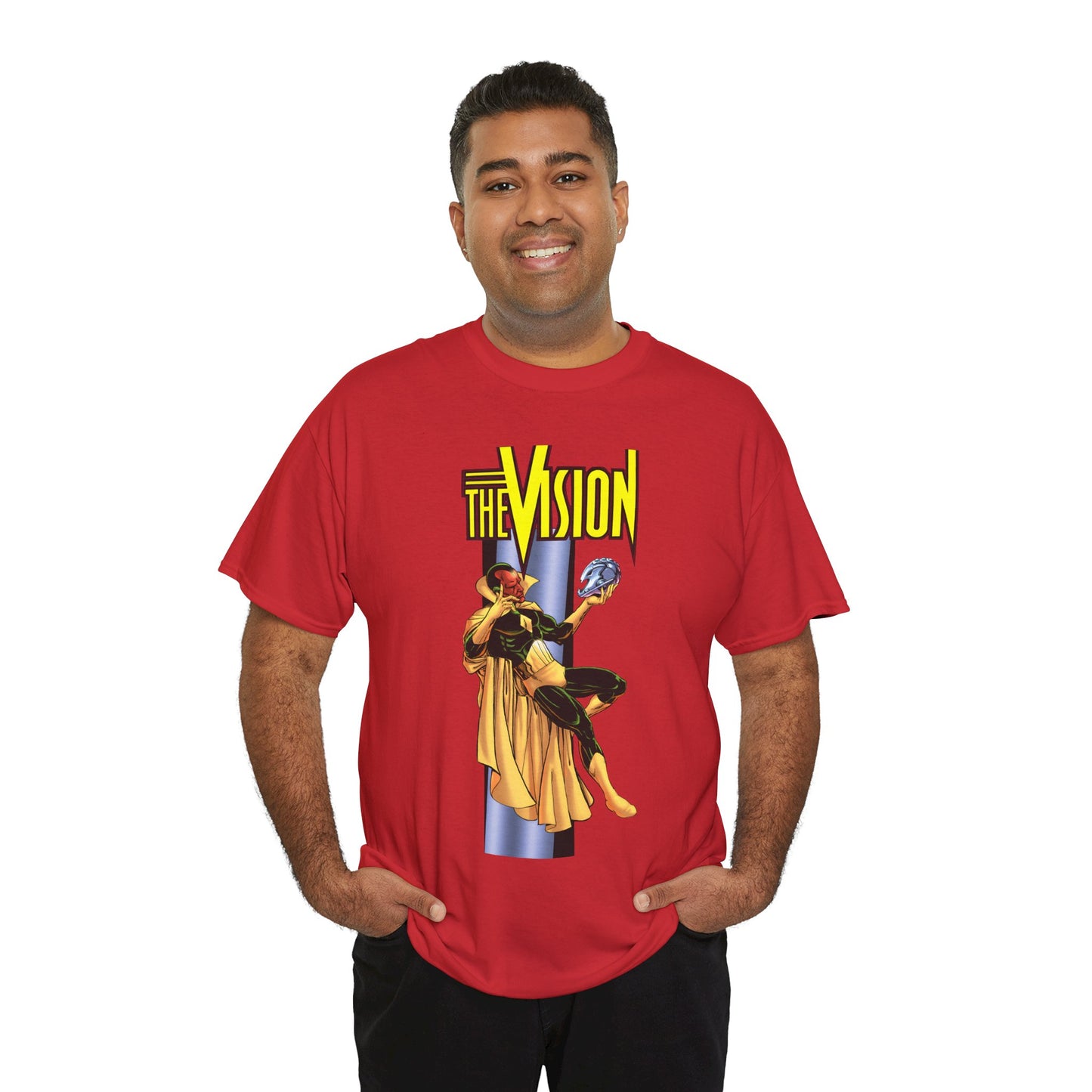 Vision T-Shirt - George Perez Art - Built by Ultron - Avengers Member - Marvel Comics