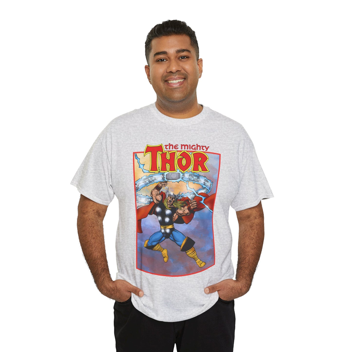 The Mighty Thor T-Shirt - George Perez Art - Mjolnir - Avengers Member - God of Thunder - Asgard Warrior - Marvel Comics