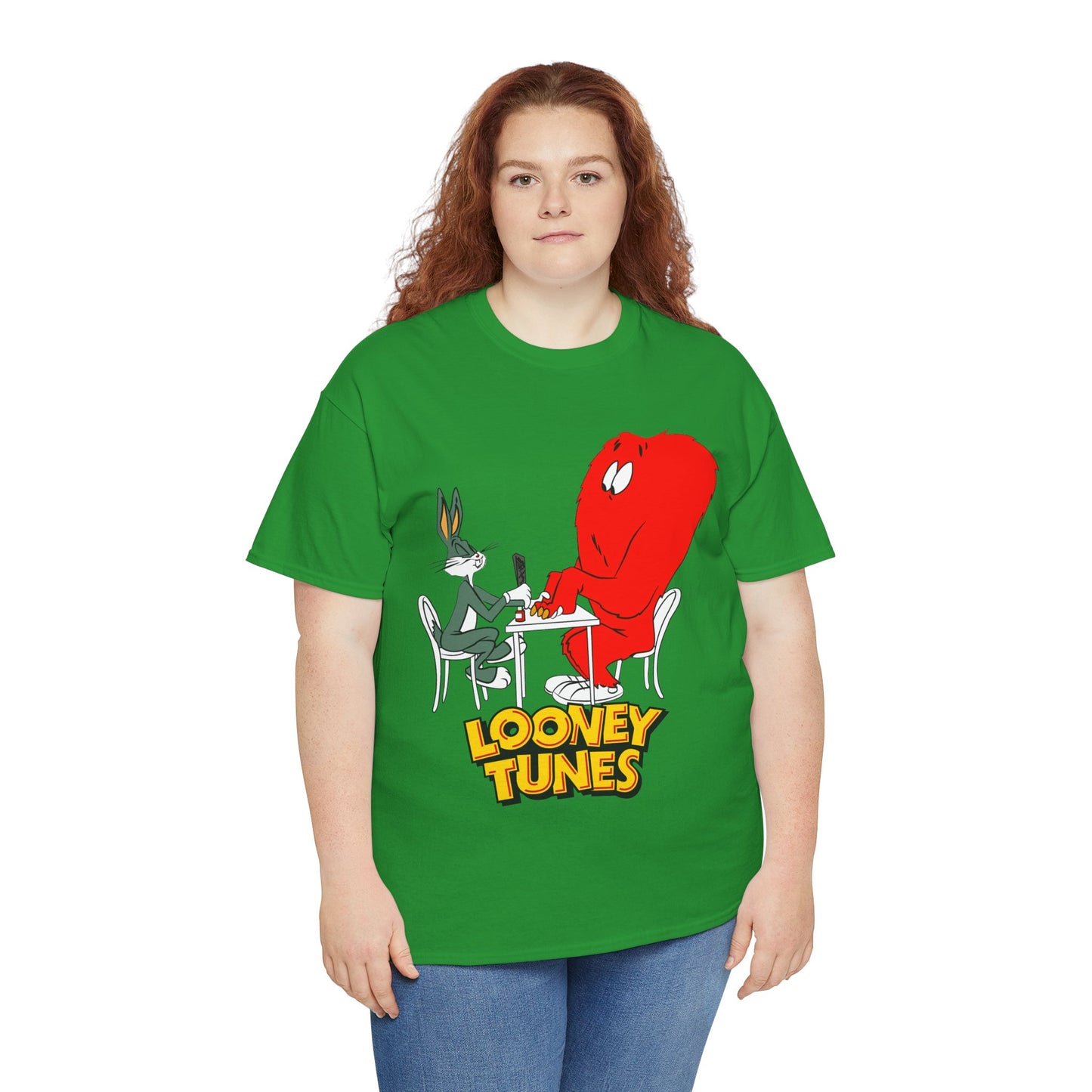 Bugs Bunny & Gossamer T-Shirt - Looney Tunes Cartoon - Popular Halloween Monster Getting a Manicure - Funny, Humorous Image