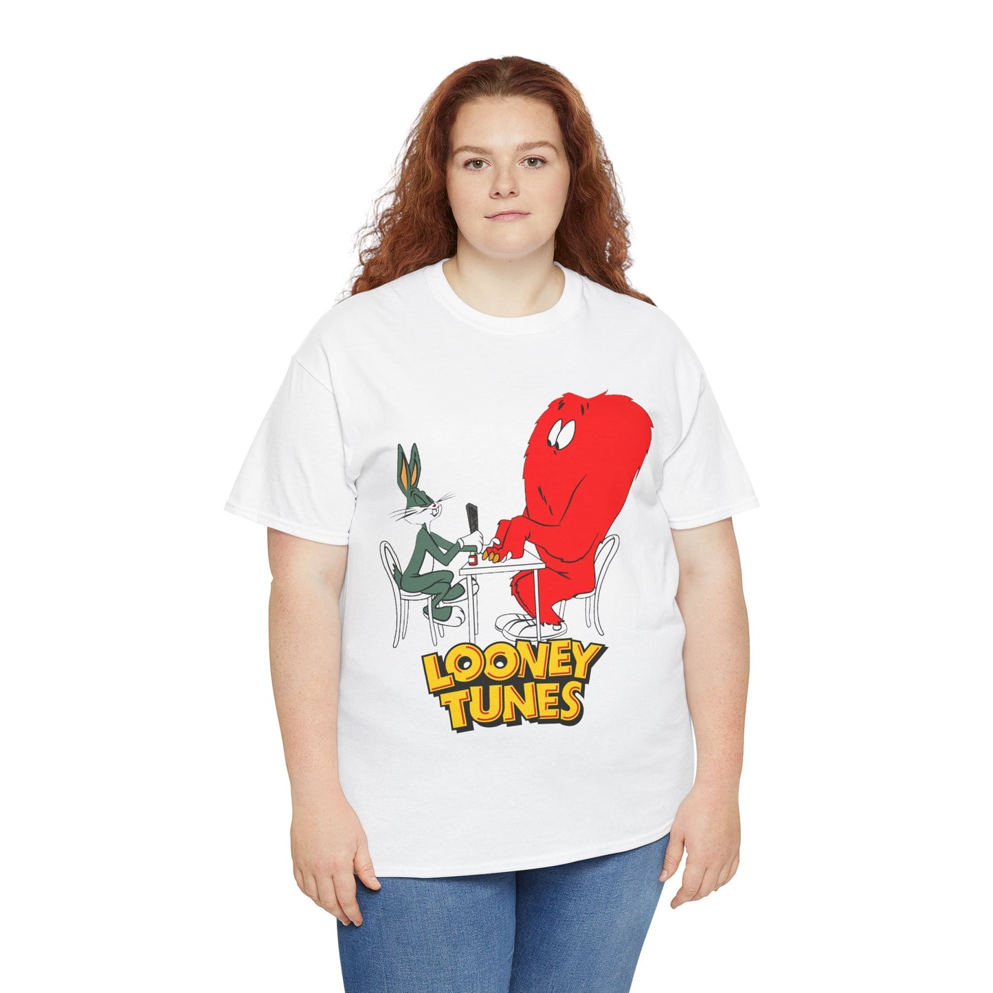 Bugs Bunny & Gossamer T-Shirt - Looney Tunes Cartoon - Popular Halloween Monster Getting a Manicure - Funny, Humorous Image