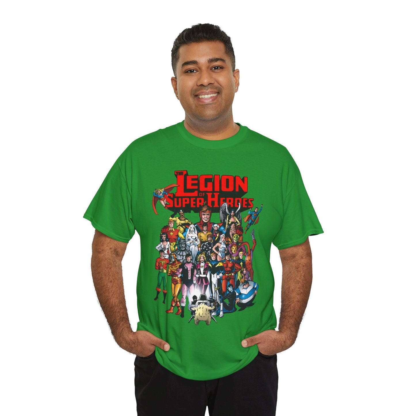 Legion of Super-Heroes T-Shirt - #300 Cover Art - Cosmic Boy, Saturn Girl, Superboy, Wildfire, Mon-El, Dream Girl, Brainiac 5, Supergirl - DC Comics