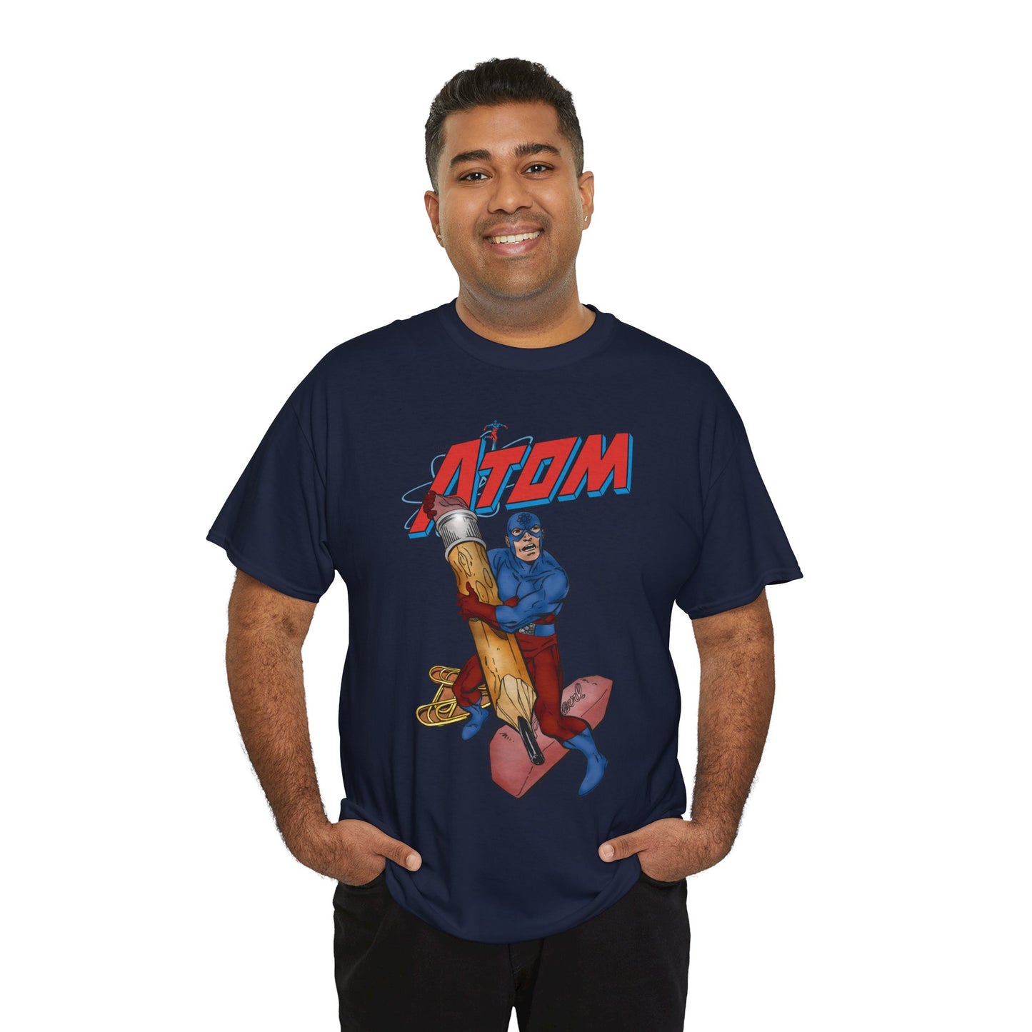 Atom T-Shirt - John Byrne Art - Ray Palmer, Justice League Member - Professor at Ivy University - DC Comics