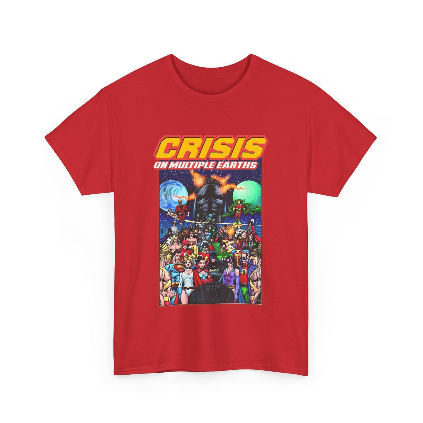 Crisis on Multiple Earths T-Shirt - George Perez Art - JSA & JLA Team-ups - Superman, Batman, Zatanna, Huntress, Power Girl, Hawkman, New Gods, Darkseid - DC Comics