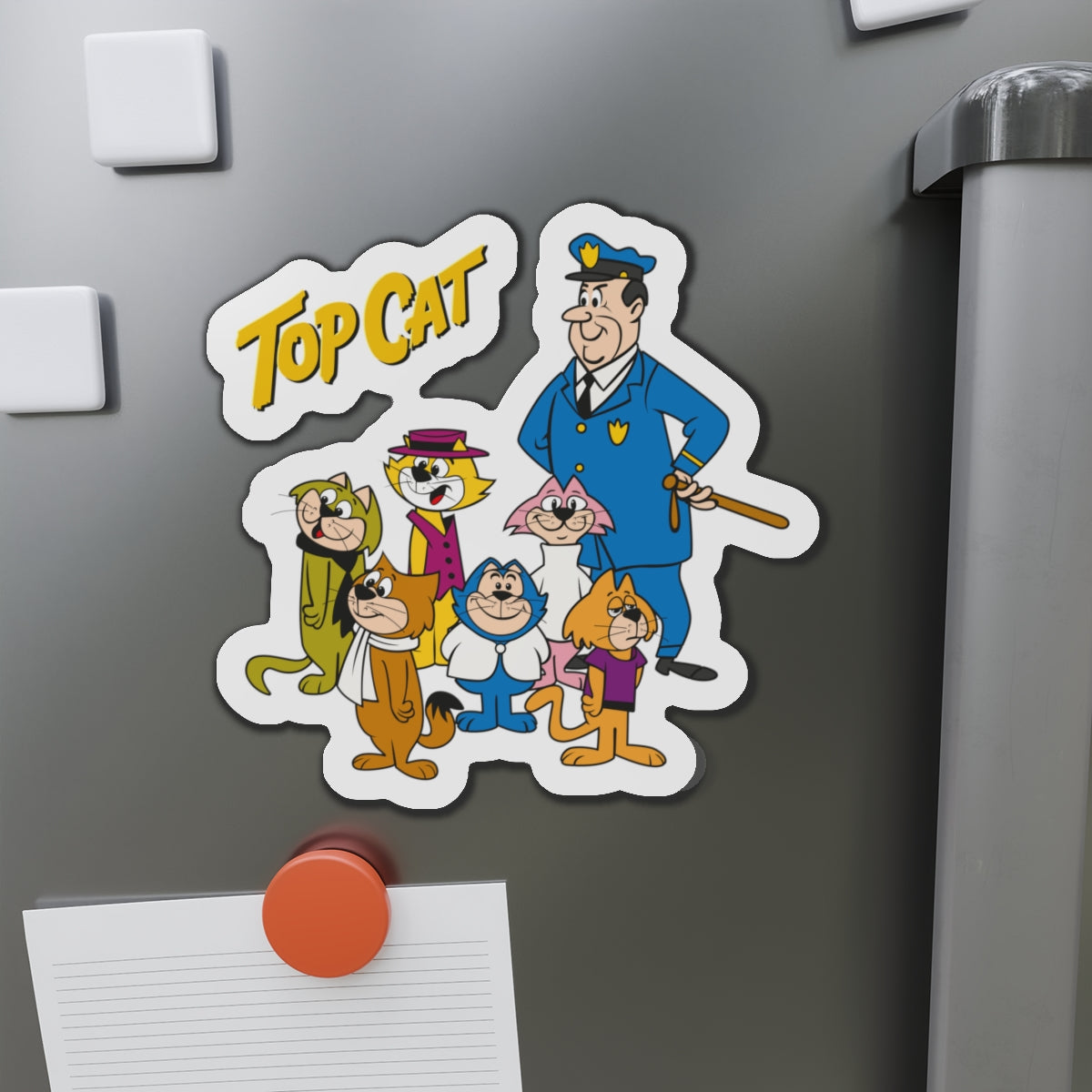 Top Cat Die-Cut Magnet - 1960s Hanna-Barbera Cartoon - Benny the Ball, Brain, Choo-Choo, Fancy-Fancy & Spook - 3", 4", 5", 6"