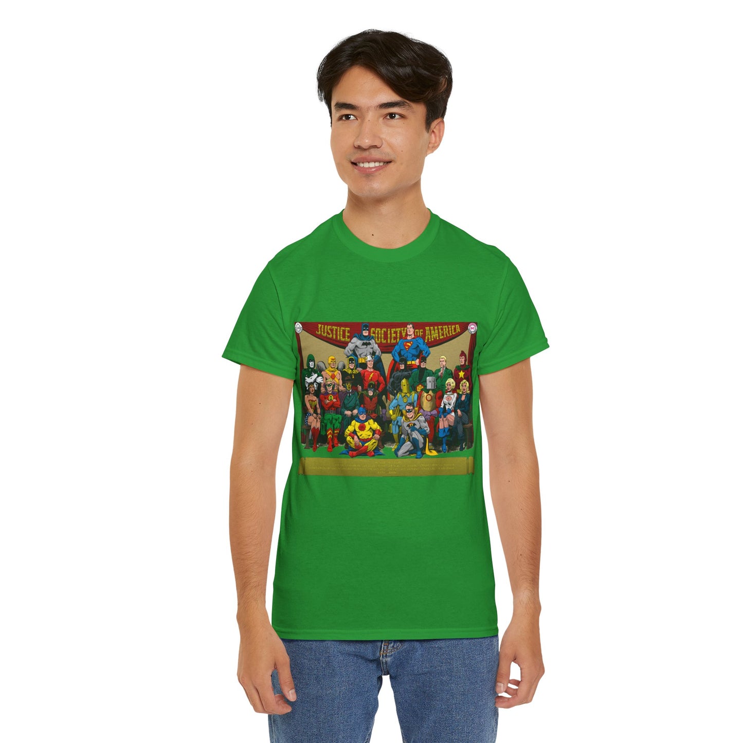 JSA T-Shirt - Sandman, Starman, Atom, Dr Fate, Mr Terrific, Flash, Green Lantern - DC Comics - Justice Society of America - Golden Age
