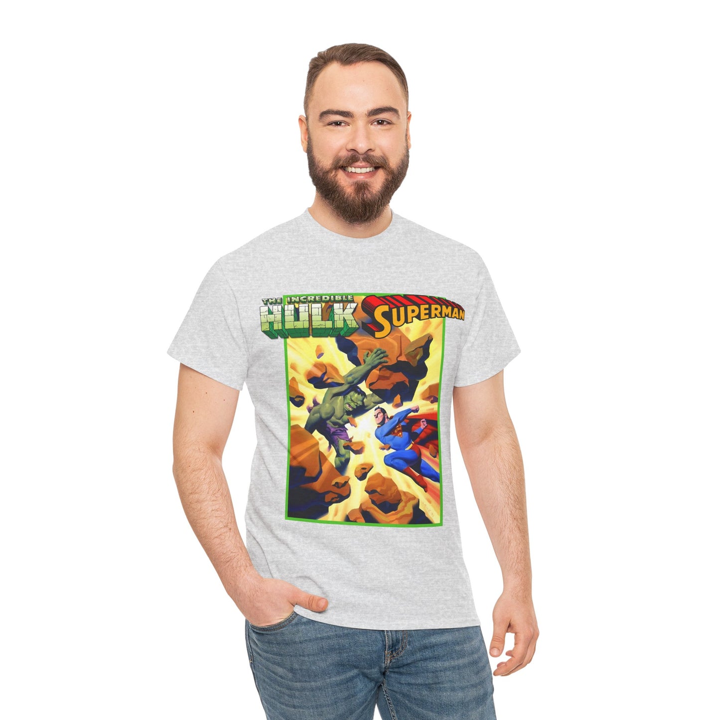 Incredible Hulk Vs Superman T-Shirt - Amazing Steve Rude Art - DC Comics & Marvel 90s Crossover - Bruce Banner, Clark Kent