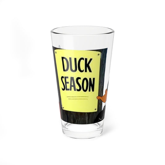 Bugs Bunny & Daffy Duck Pint Glass, 16oz - Rabbit/Duck Season - Looney Tunes