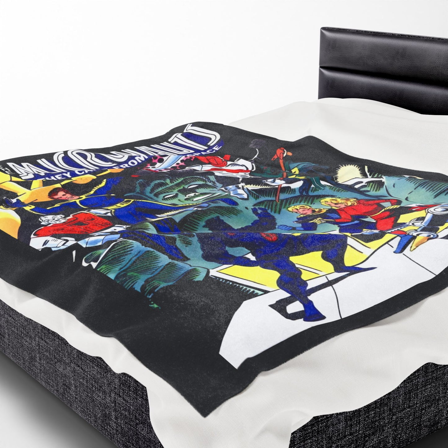 Micronauts Velveteen Plush Blanket 60x80" - Arcturus Rann, Biotron, Marionette, Microtron, Bug, Acroyear - Annual #1 Cover Art - Marvel Comics