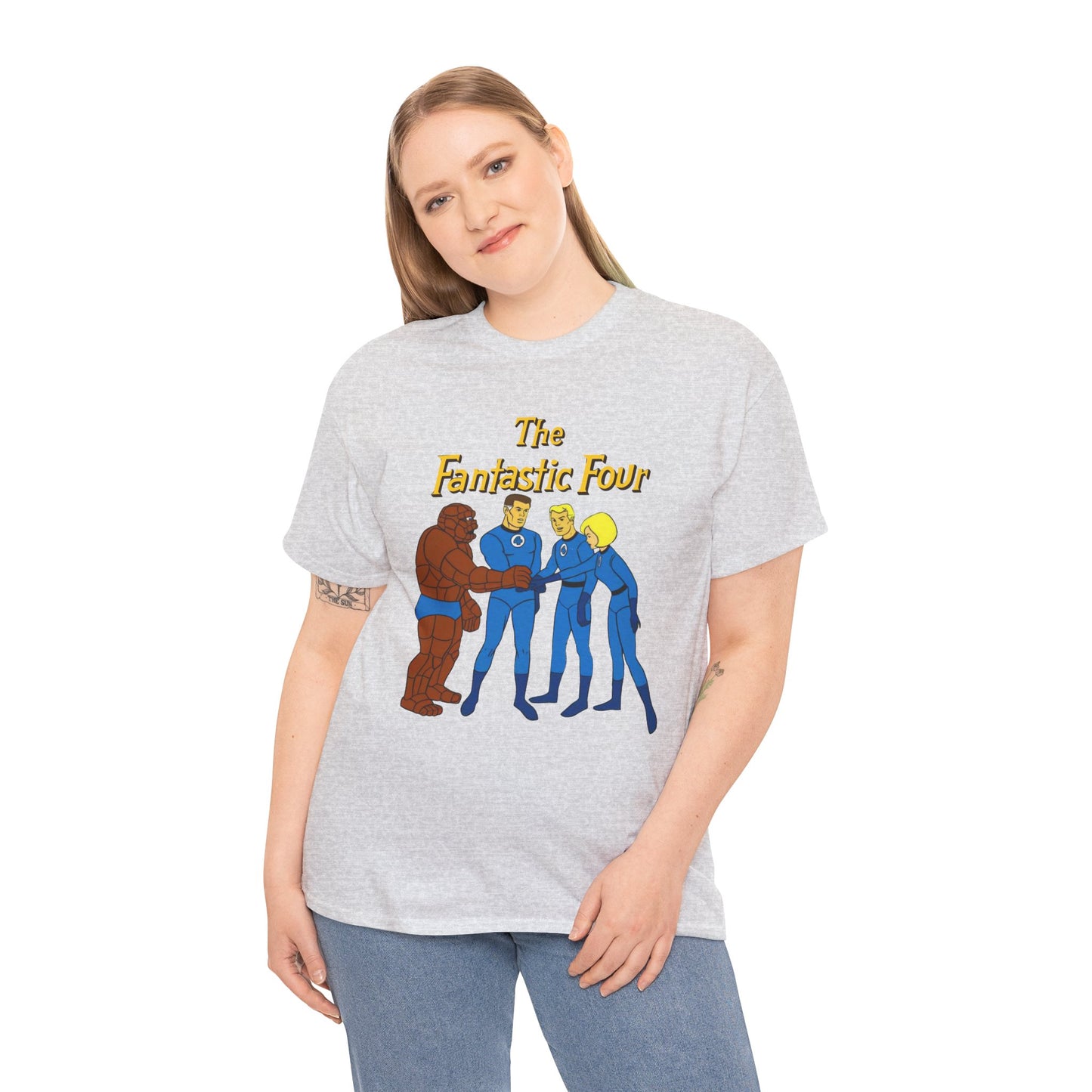 Fantastic Four T-Shirt - Hanna-Barbera 1960s Cartoon - Human Torch, The Thing, Invisible Woman - Marvel Comics