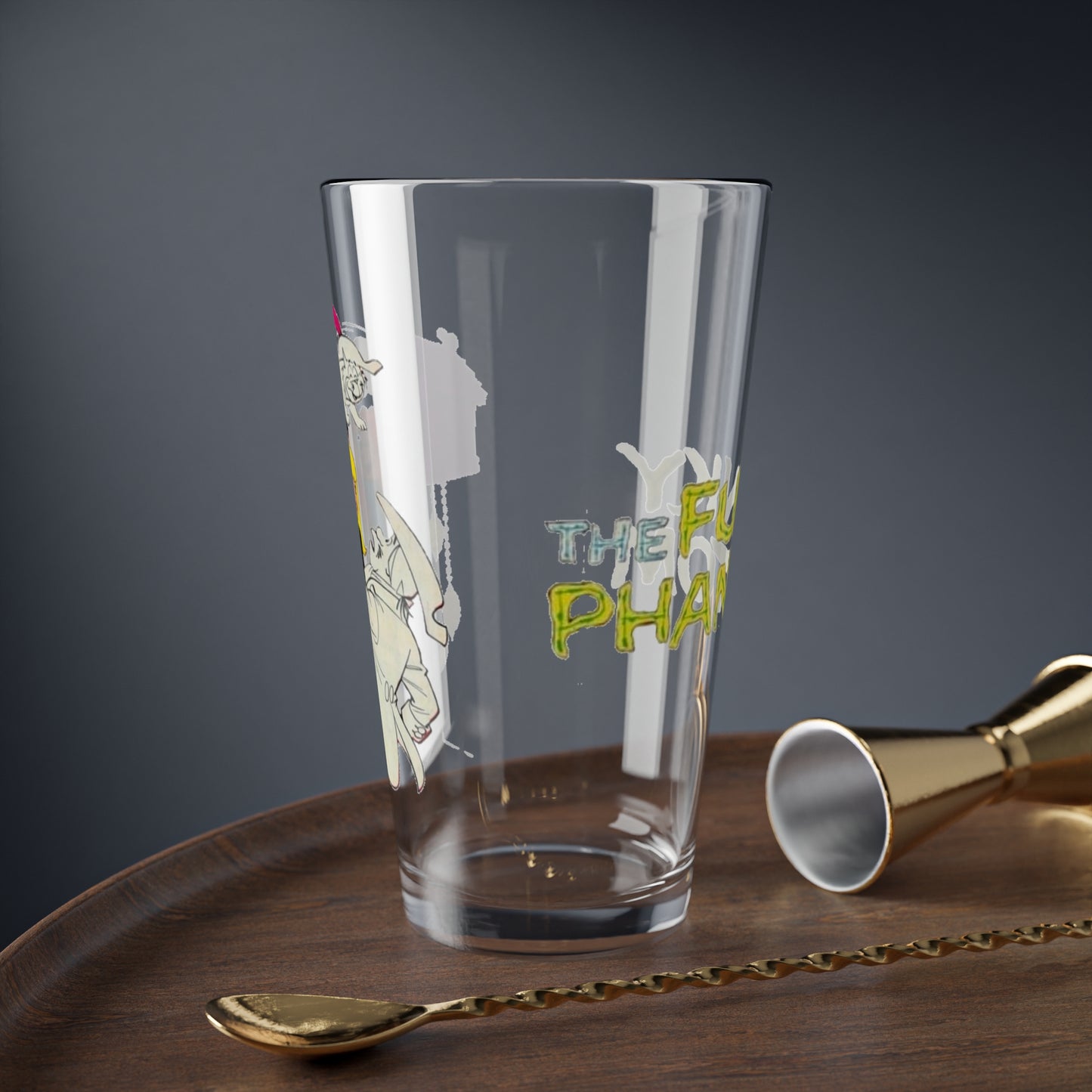 Funky Phantom Pint Glass, 16oz - Mudsy & Boo - Skip Gilroy, April Stewart, Augie Anderson, Elmo - Hanna-Barbera Saturday Morning Cartoon