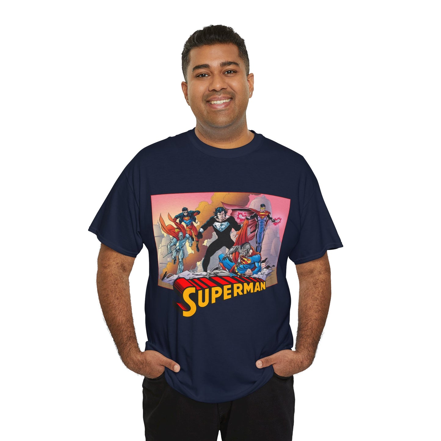 Superman T-Shirt - Tom Grummett Art - Death & Return - Steel, Cyborg, Eradicator - DC Comics