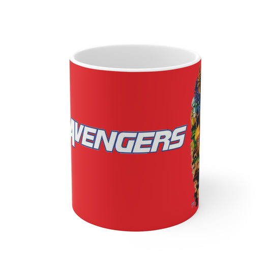 JLA/Avengers Coffee Mug, 11oz- George Perez Art - DC Comics/Marvel Comics Crossover - Superman, Thor, Iron Man, Batman