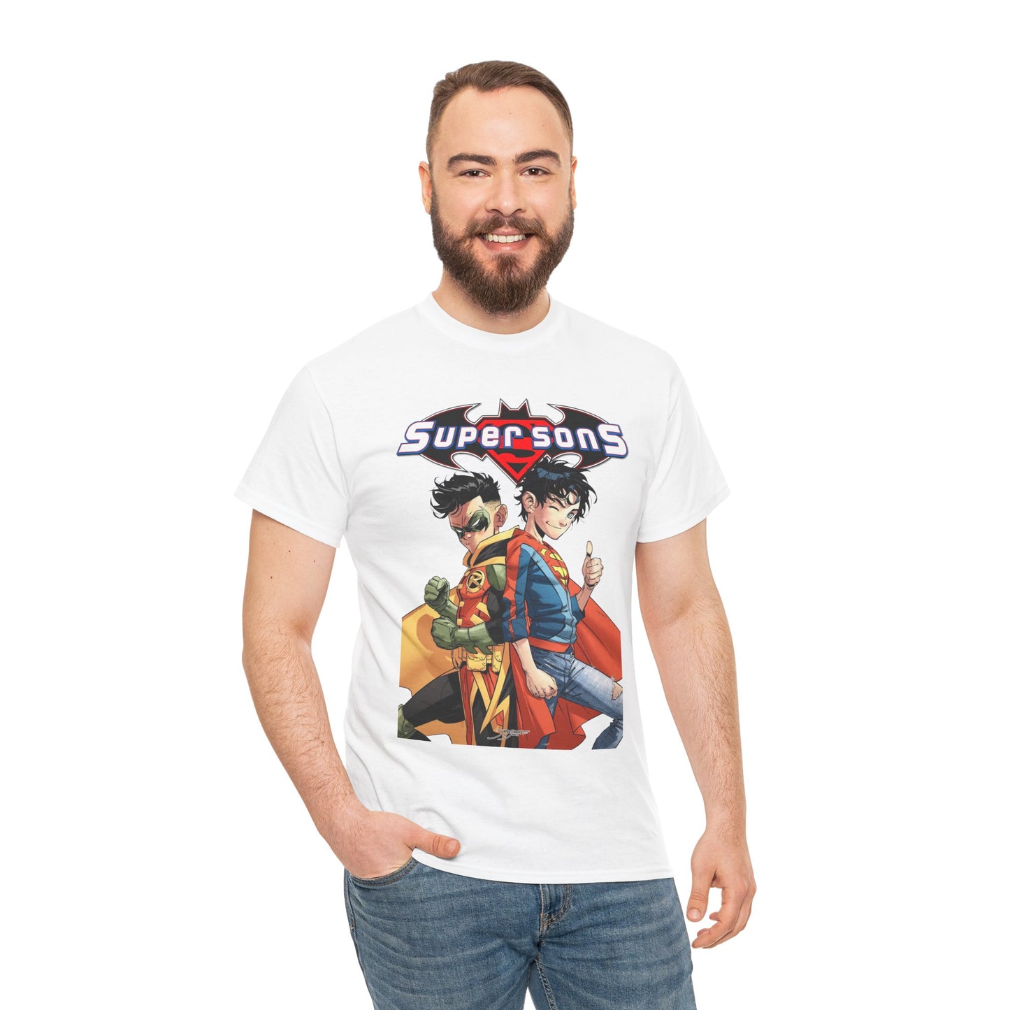 Super Sons T-Shirt - Jorge Jimenez Art - Superboy & Robin - Jon Kent & Damian Wayne - DC Comics - Sons of Superman & Batman