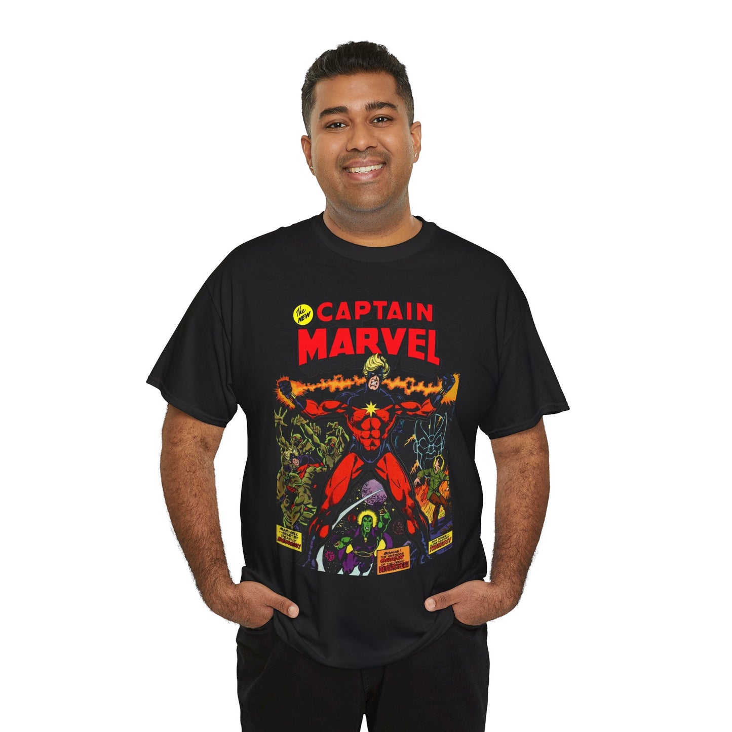 Captain Marvel T-Shirt - Jim Starlin Art - Thanos - Drax the Destroyer - Issue #32 Cover Art
